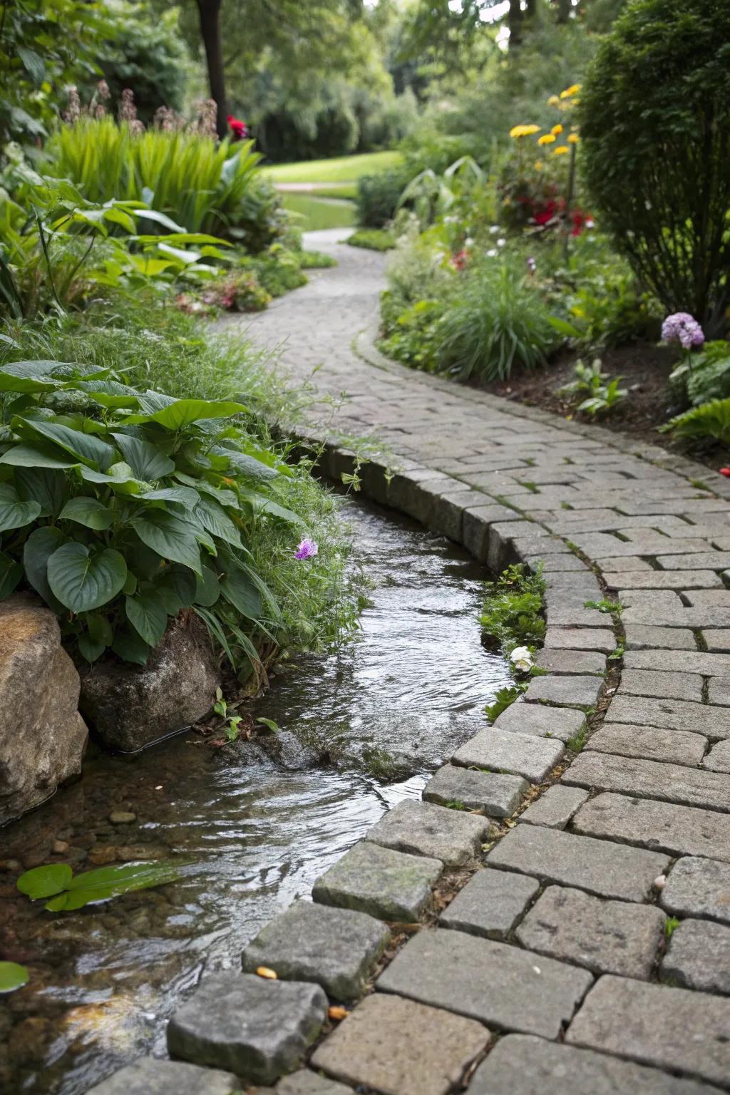 Permeable pavers manage water runoff naturally.