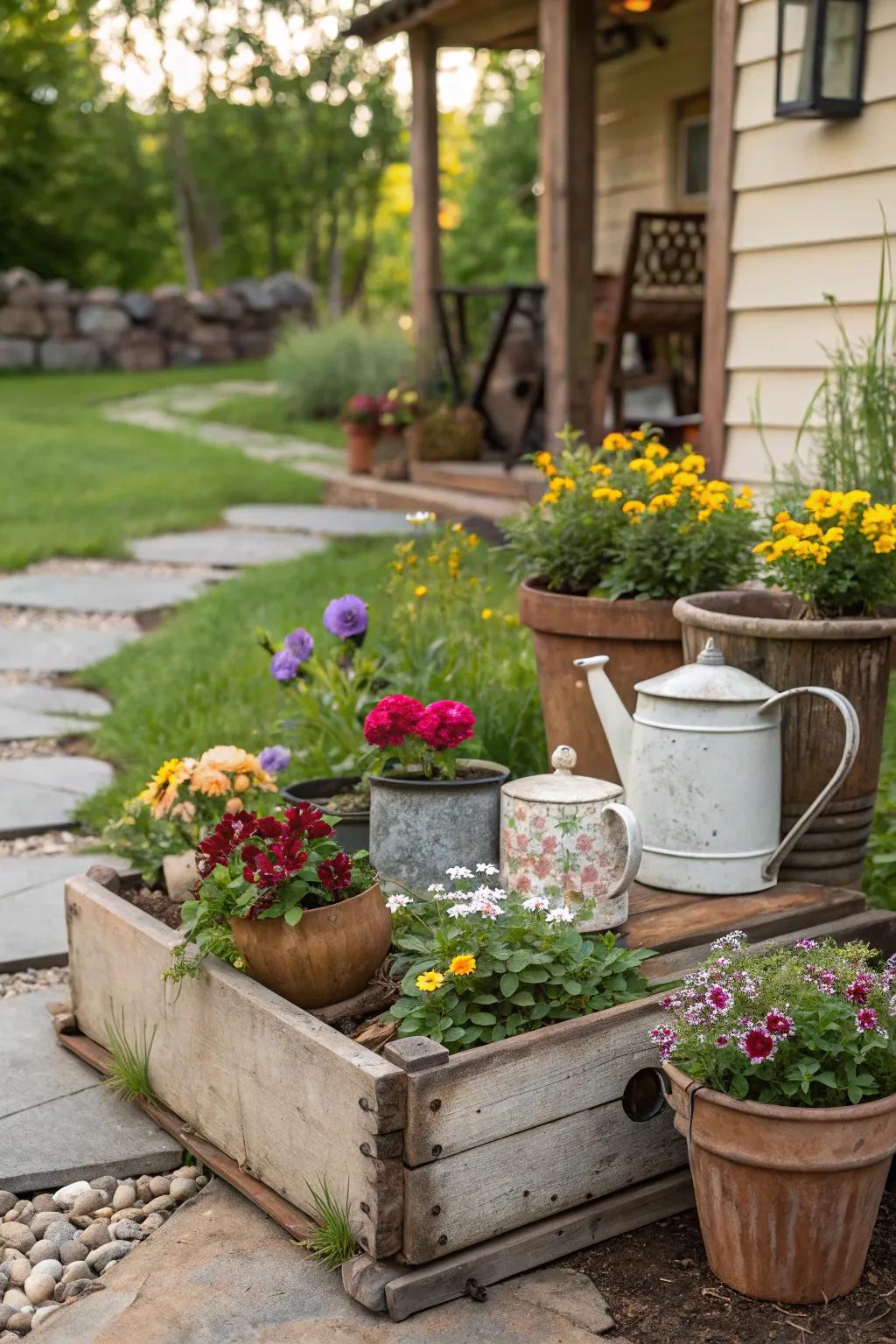 Add whimsy with unique and unusual planters.