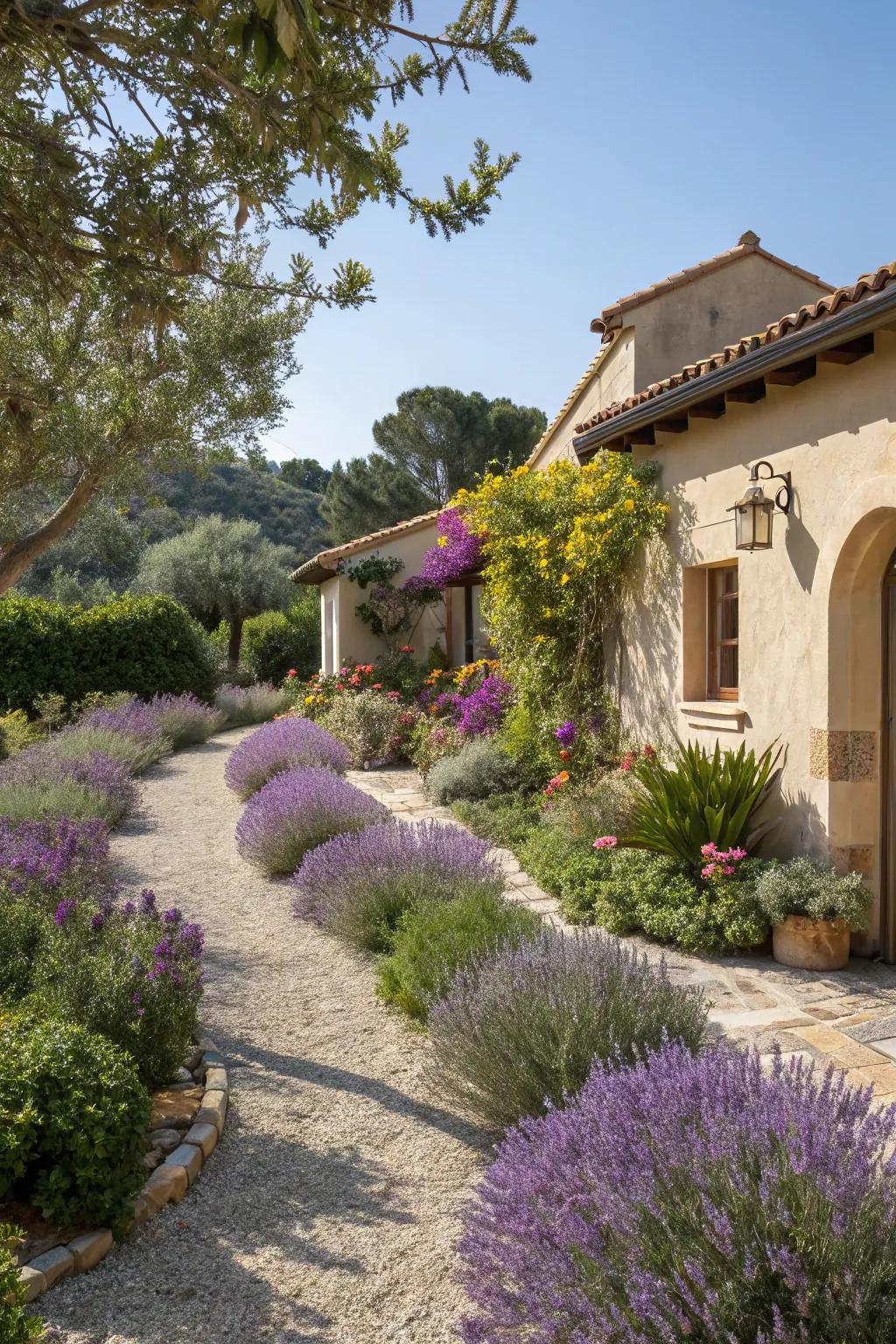 Mediterranean designs bring a touch of the exotic with lavender.