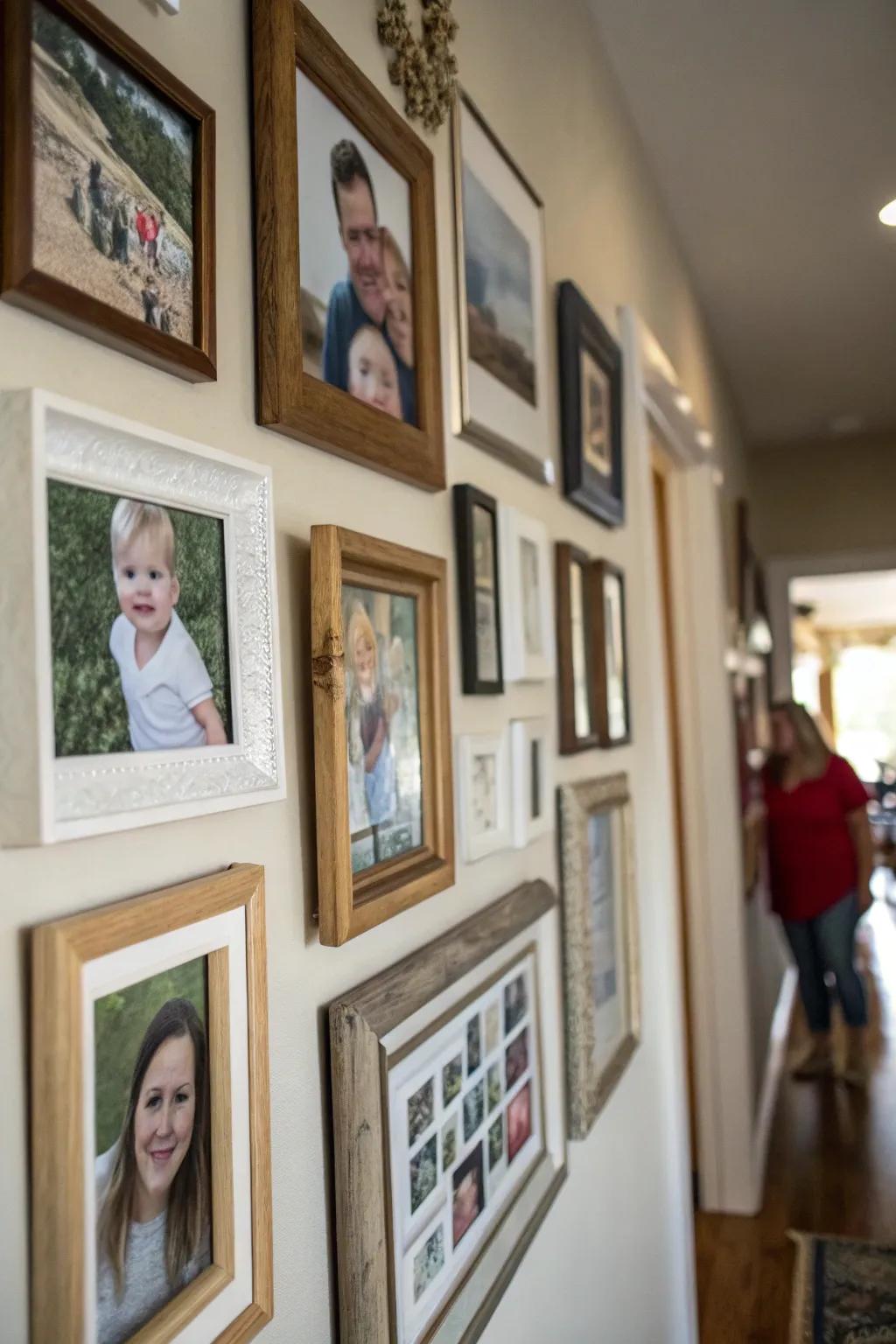 Gallery walls add personal charm and storytelling to decor.