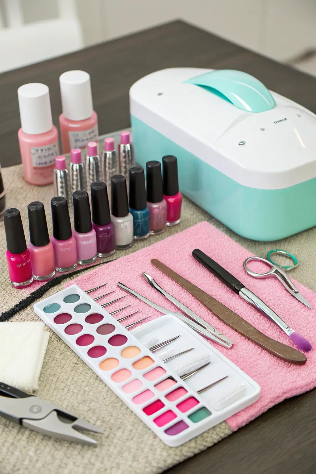 Enjoy a colorful DIY mani/pedi session at home.
