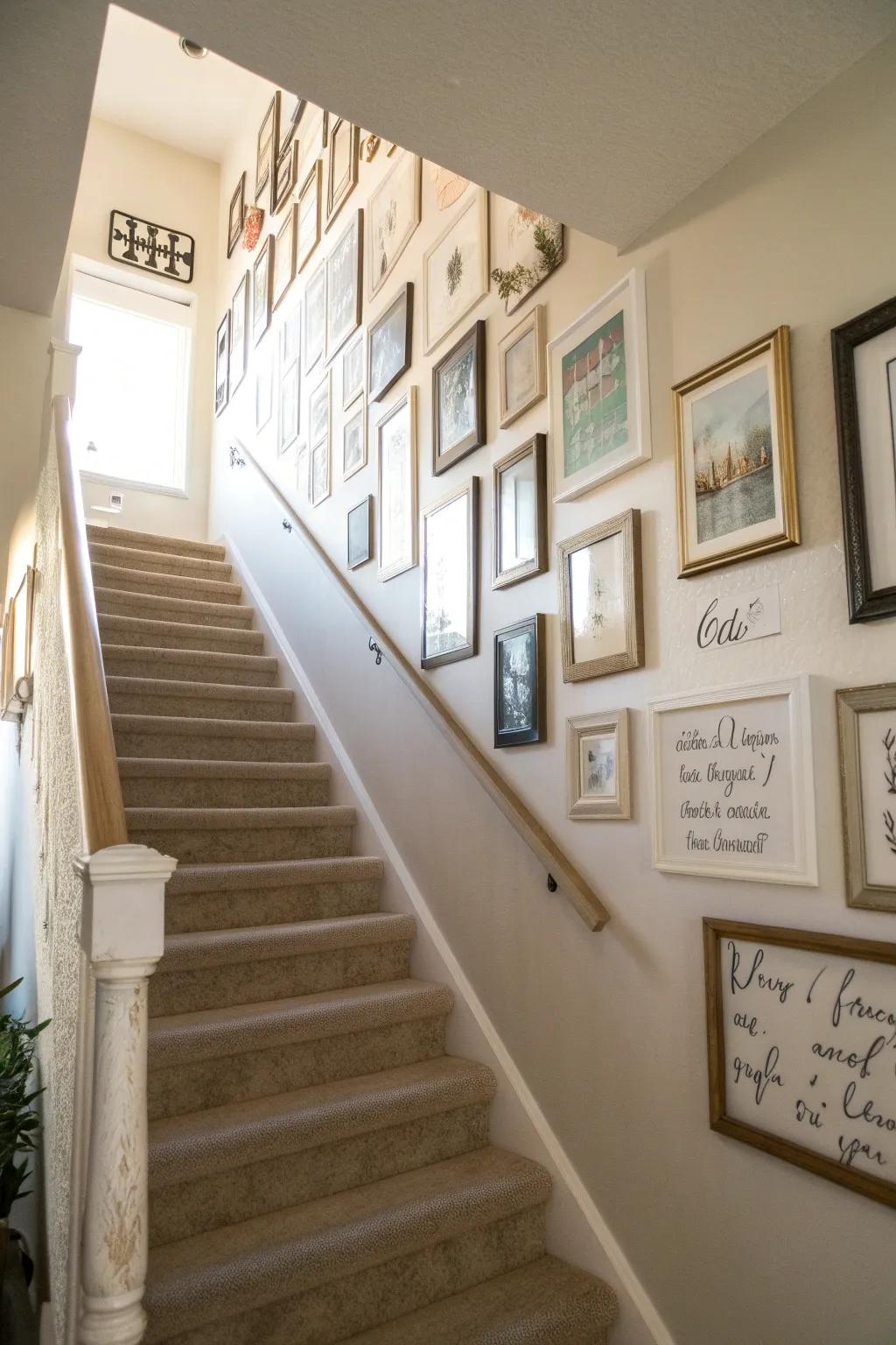 Inspirational quotes add positivity and personality to the gallery wall.