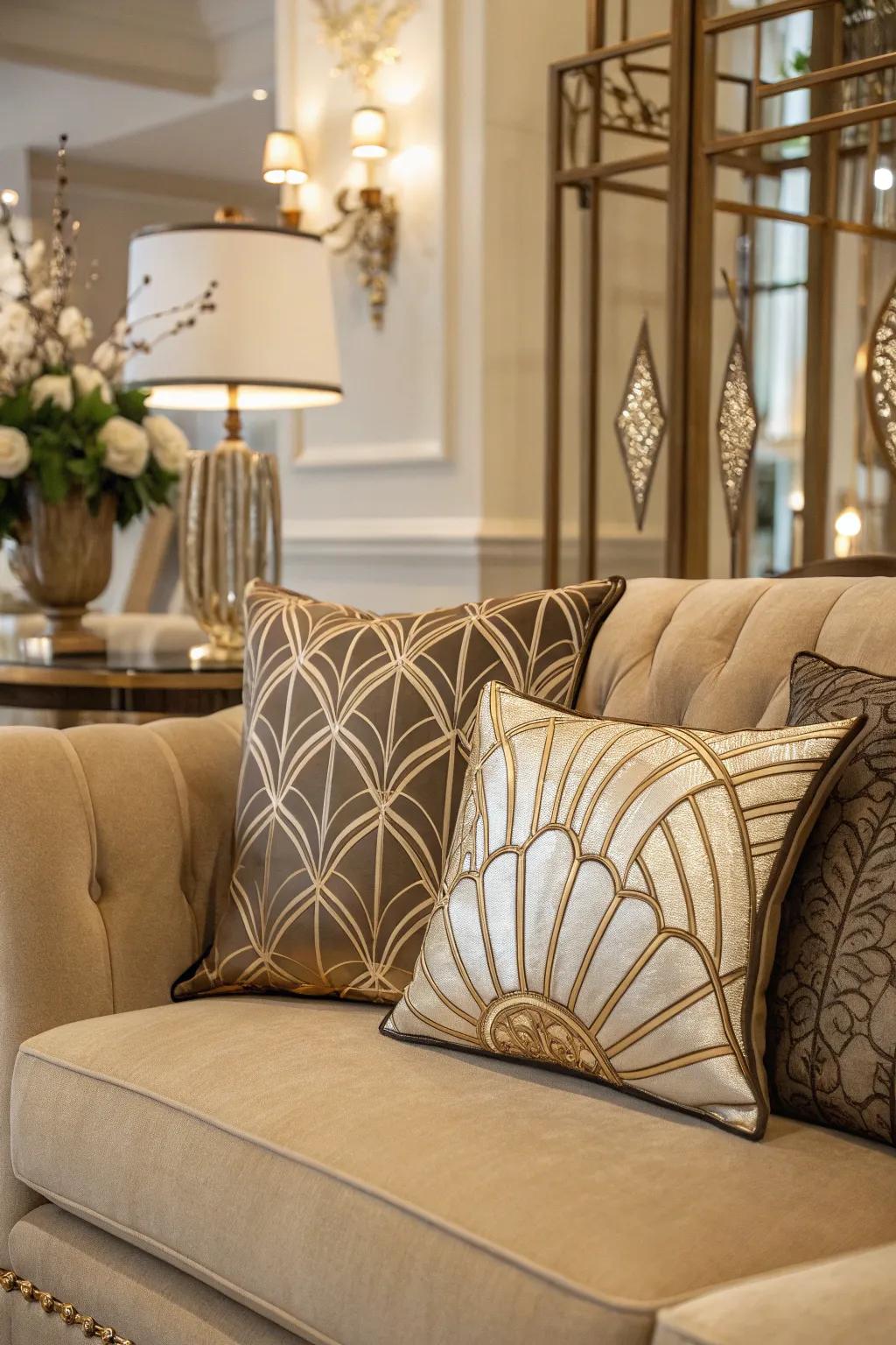 Art deco patterns bring timeless glamour to your space.