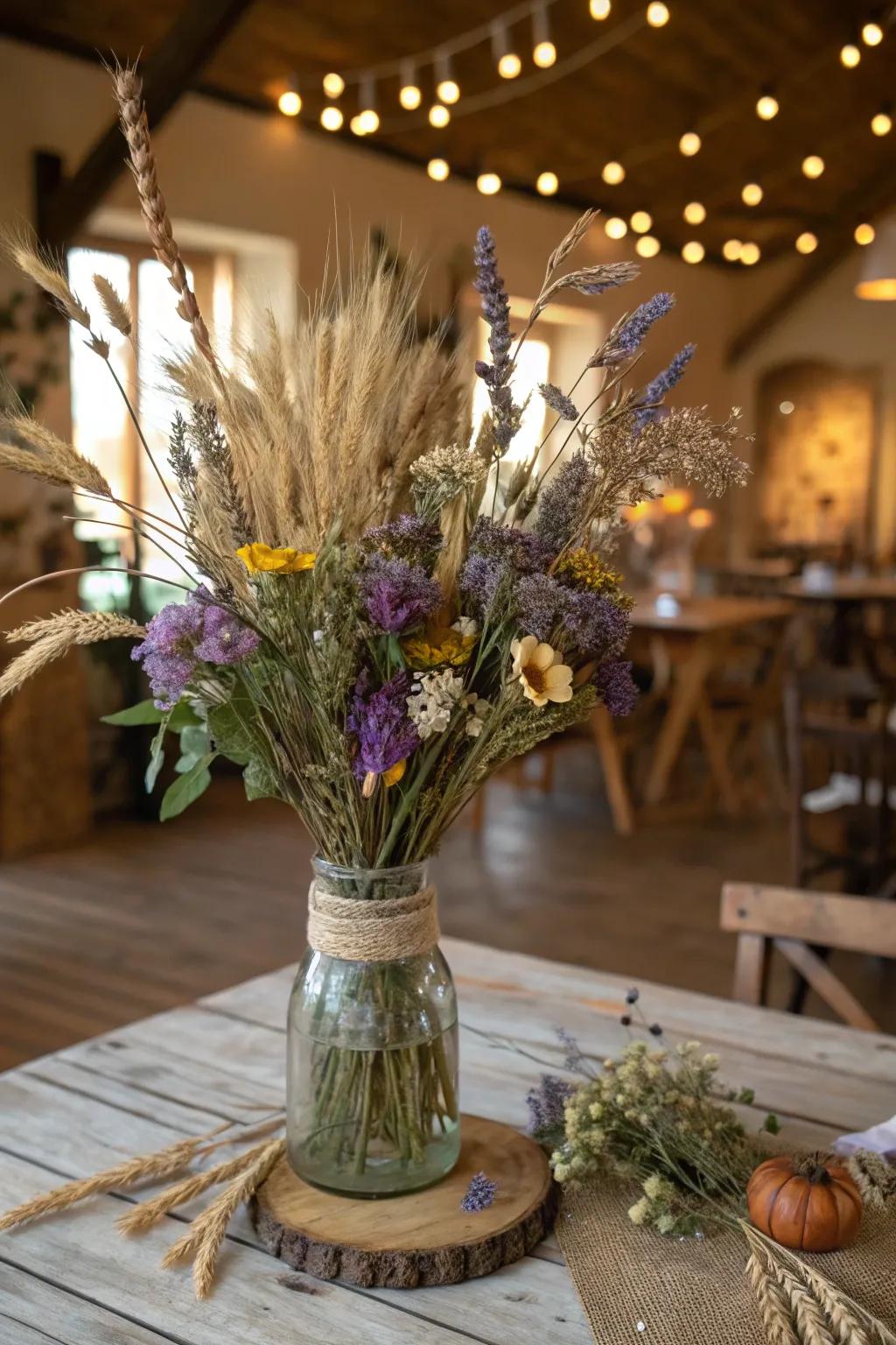 Dried flowers add warmth and nostalgia to any room.