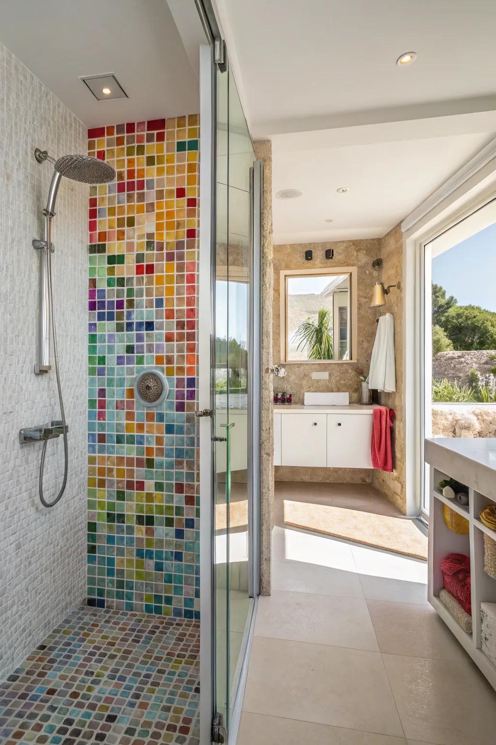 Mosaic tiles offer vibrant and playful design possibilities.