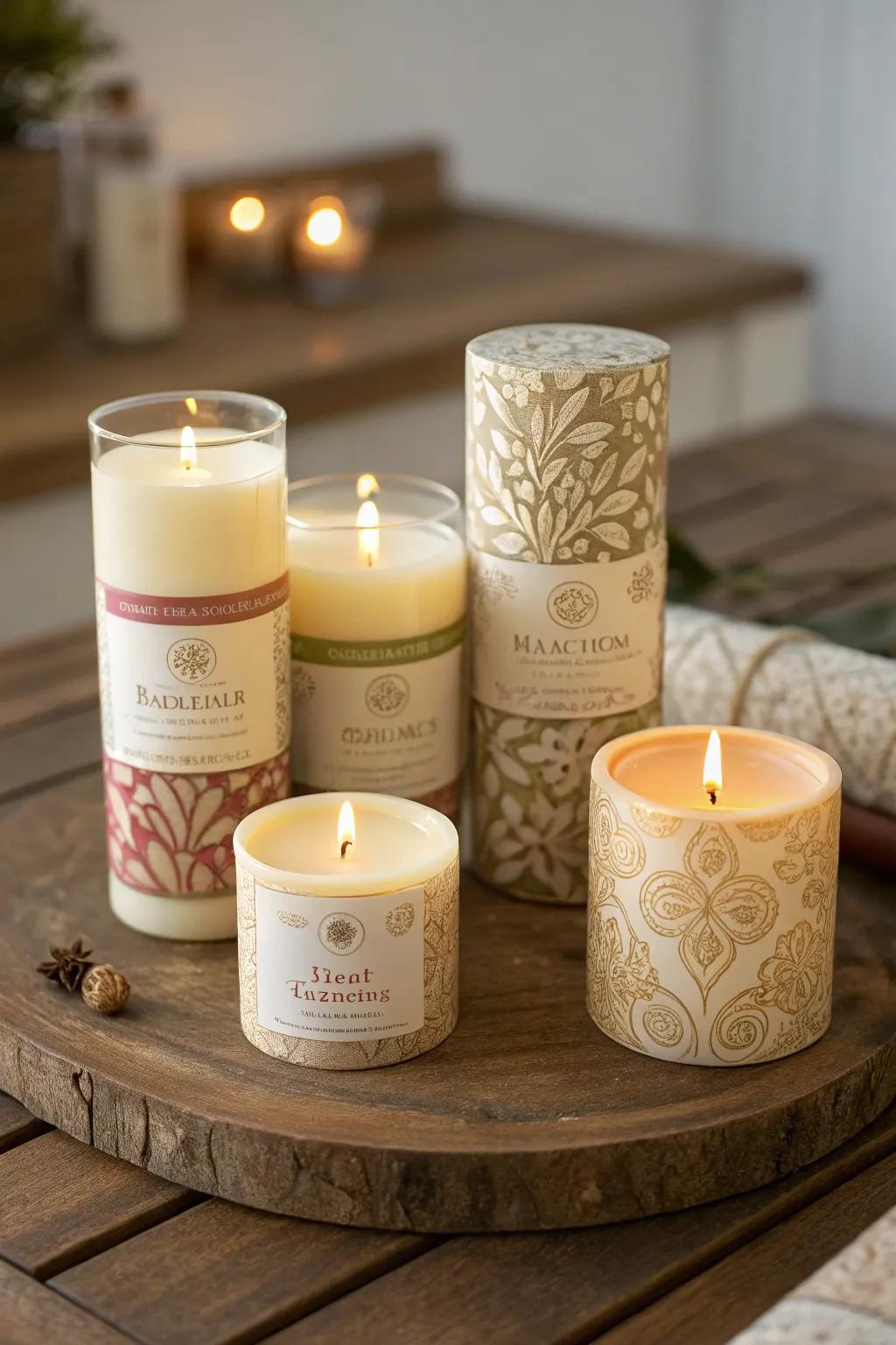 Candles that illuminate her space with elegance.
