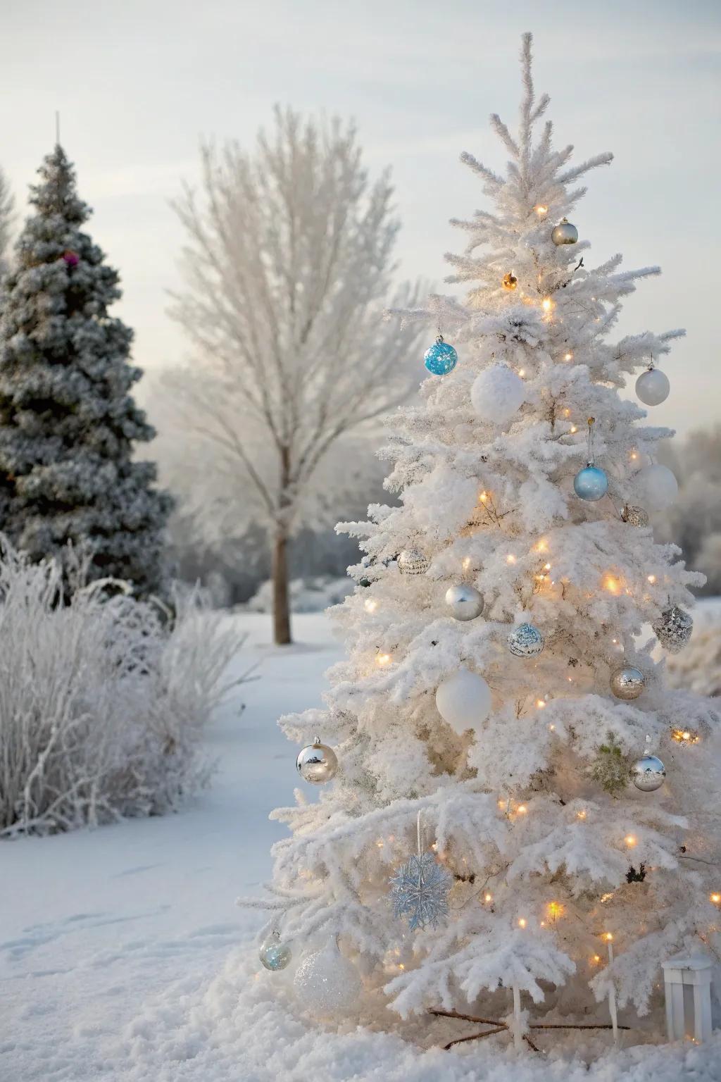 Glistening crystal and snow creating a magical winter wonderland.