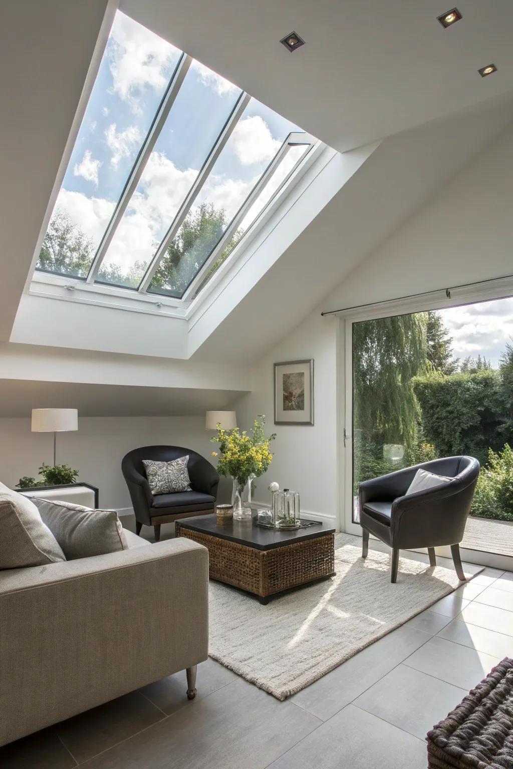 Skylights for a light-filled ambiance.