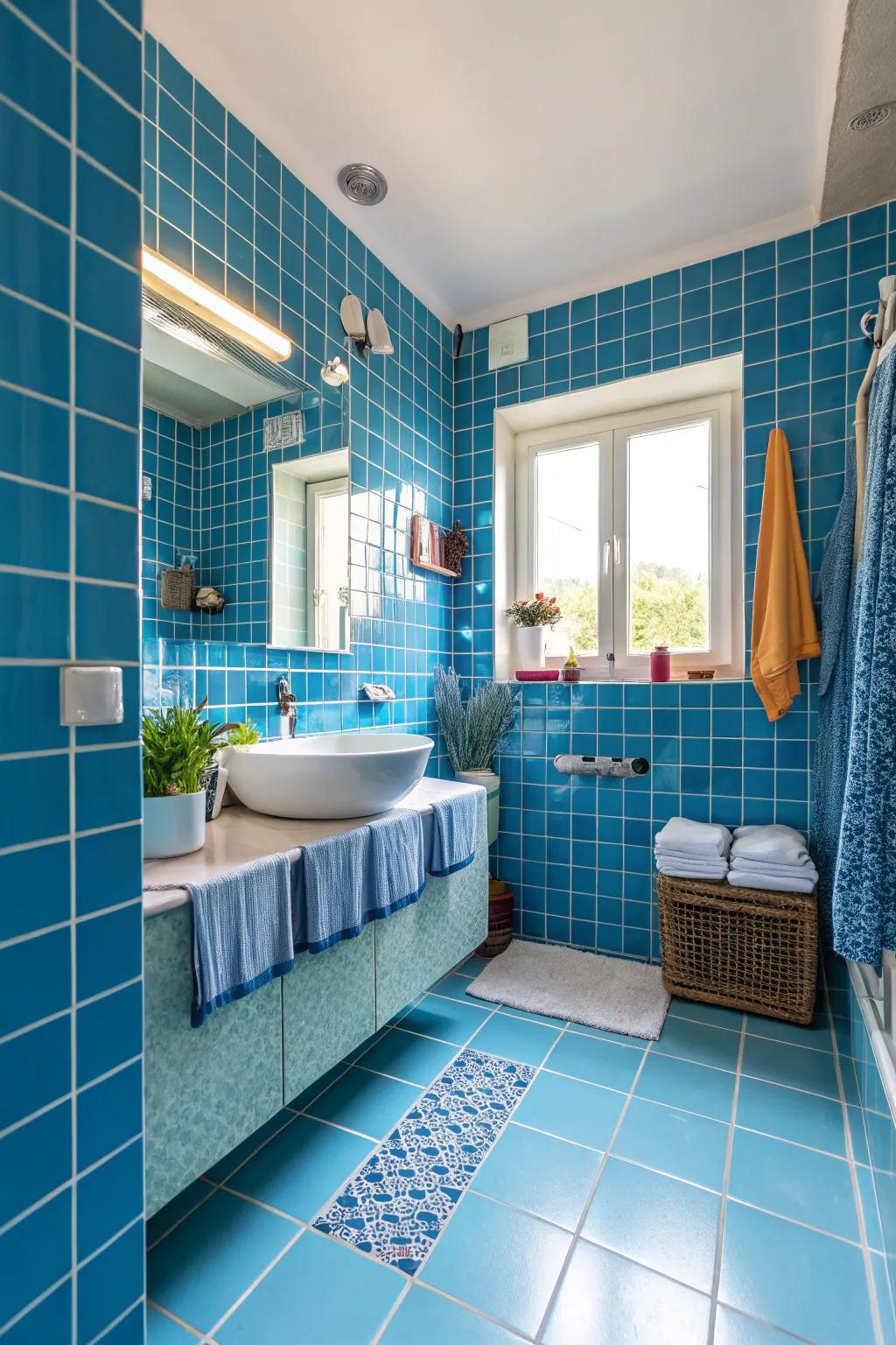 Colorful tiles bring a lively and cheerful vibe.