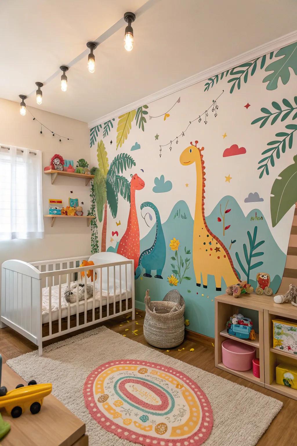 Travel back in time with a dinosaur-themed nursery.