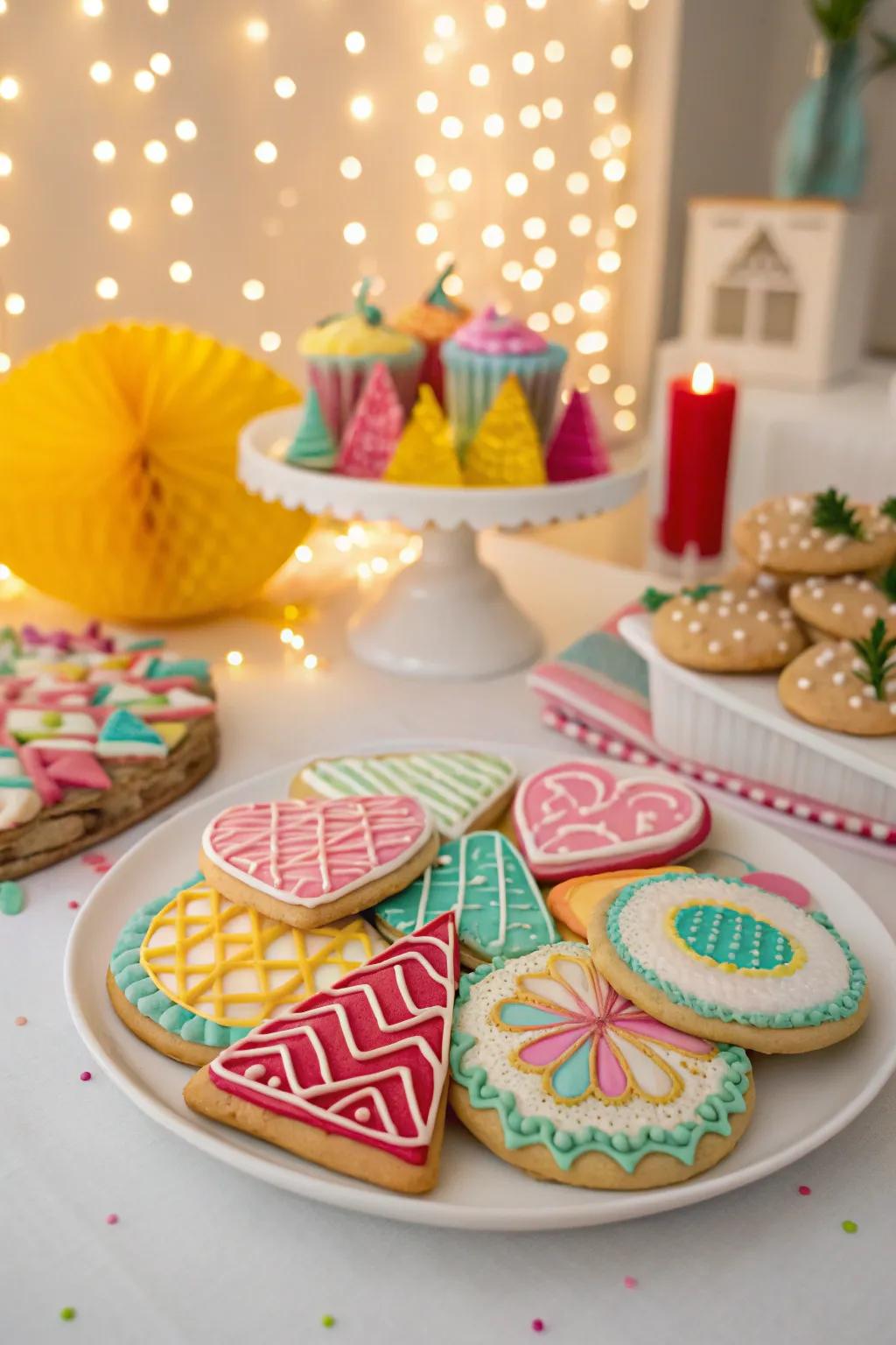 Delicious custom cookies as a sweet treat.