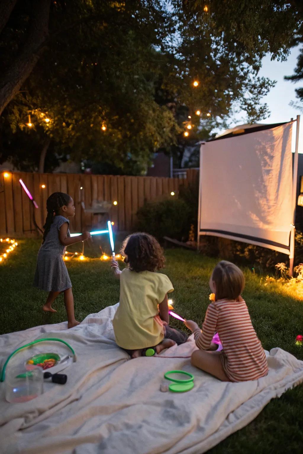 Glow sticks add a playful touch and keep kids entertained.