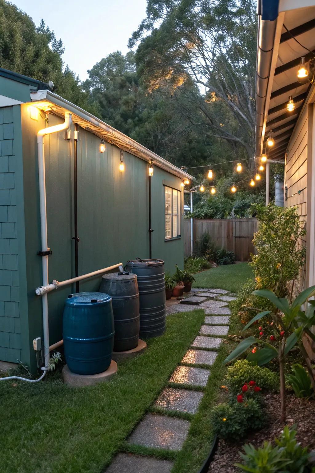 Incorporate sustainable elements for an eco-friendly backyard.