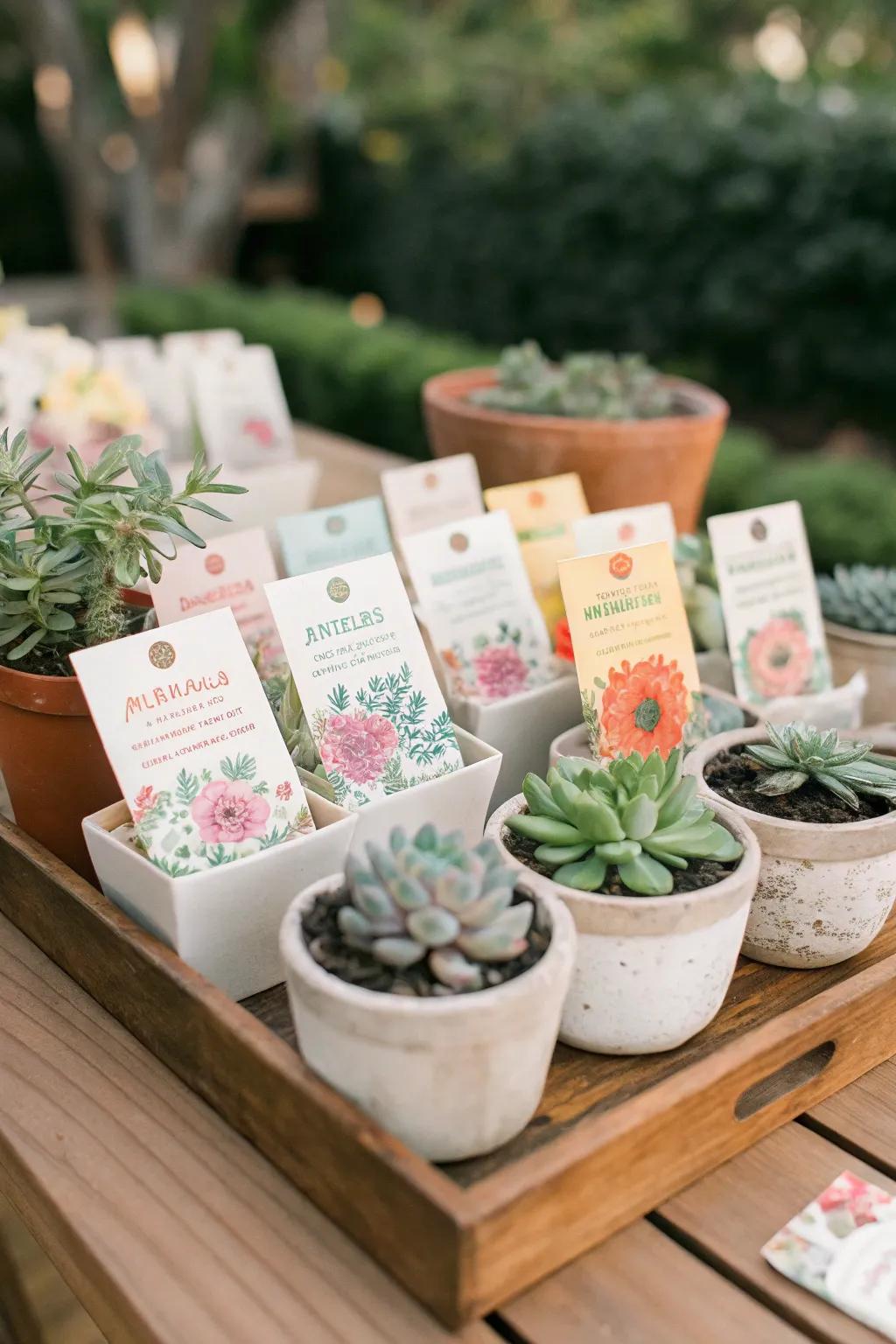 Eco-friendly favors delight guests and align with sustainable practices.