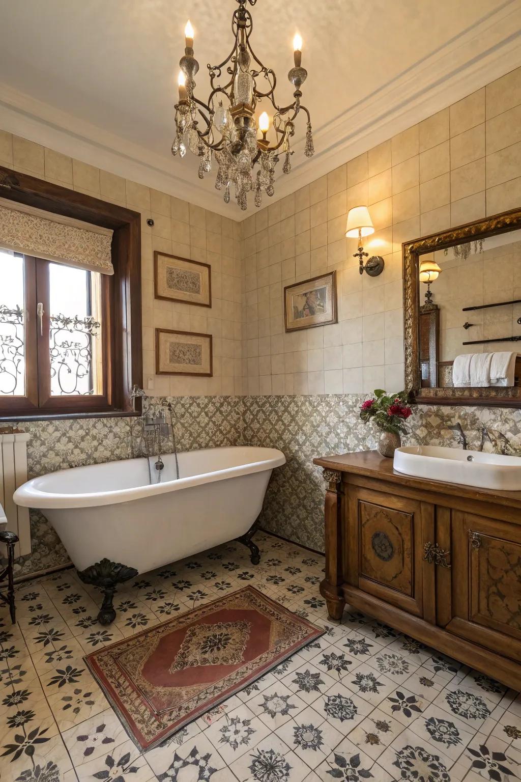 Bring nostalgia to your bathroom with a vintage clawfoot bathtub frame.