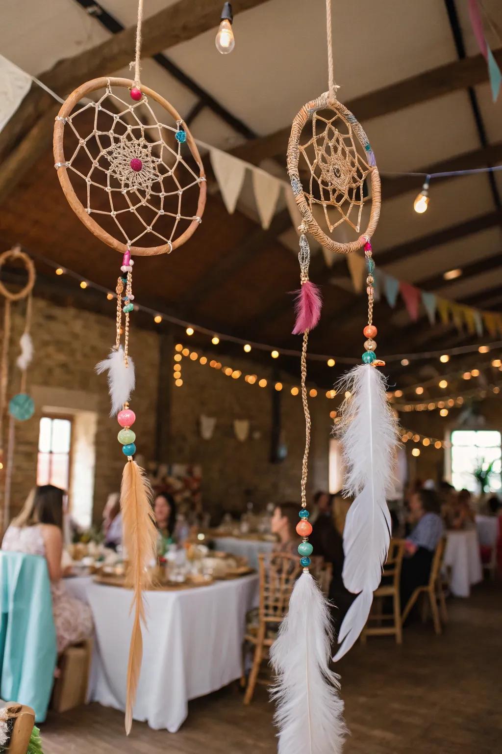 Dreamcatchers add whimsy and elegance.