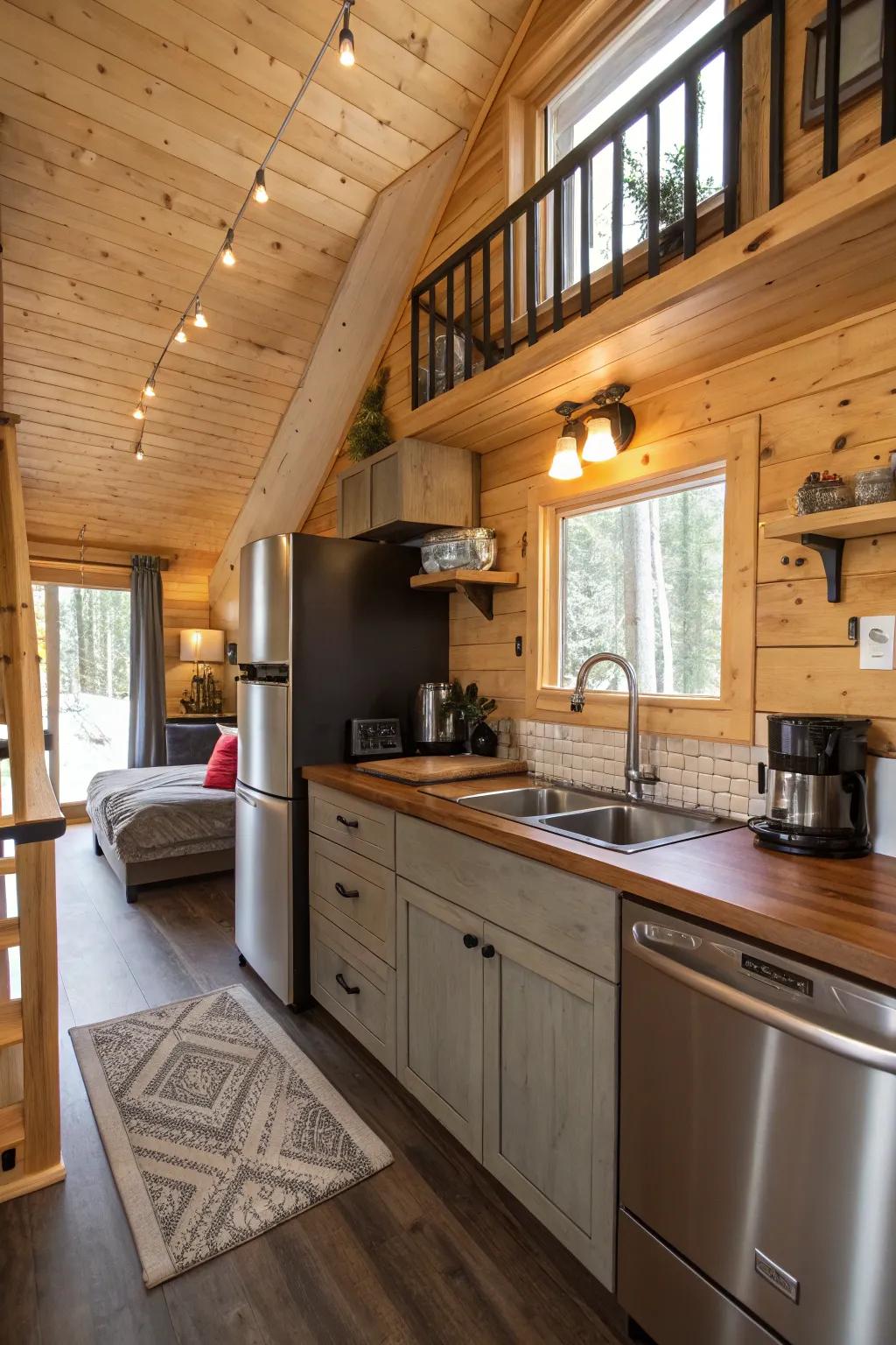 Efficient and stylish cabin kitchen design