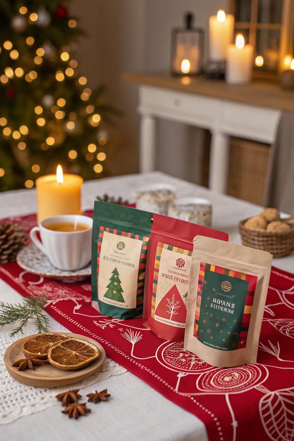 Christmas tea blends provide a soothing and elegant favor.