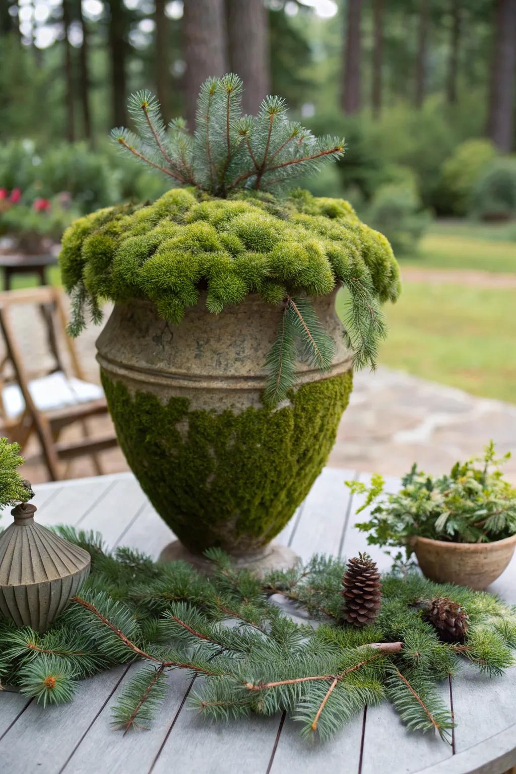 Earthy elegance: moss brings a refreshing green touch indoors.