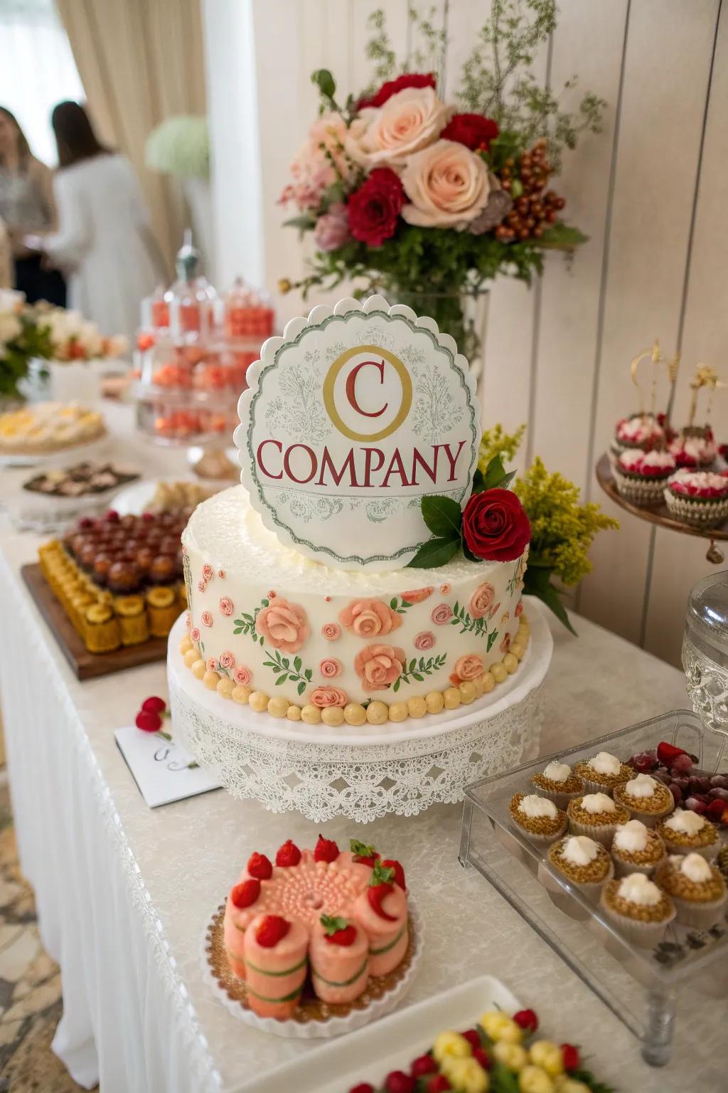 Sweeten the celebration with a corporate logo cake