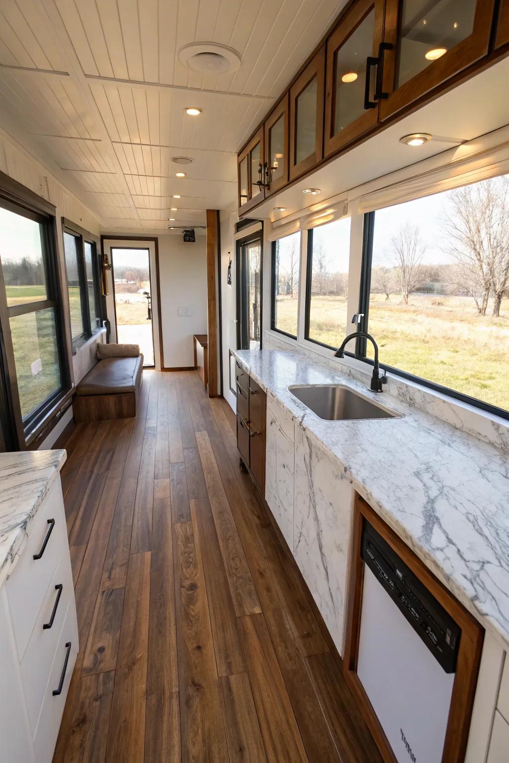 High-end finishes add luxury to this container home.