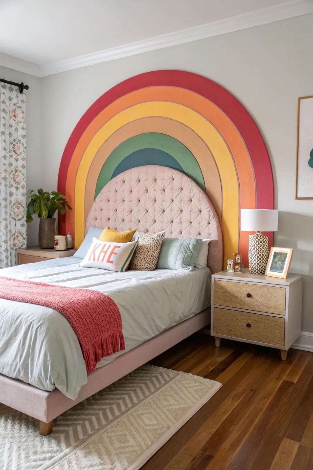 Add charm with a 2D painted headboard.