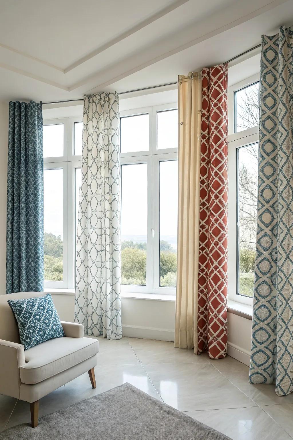 Geometric patterns add a modern touch to any room.