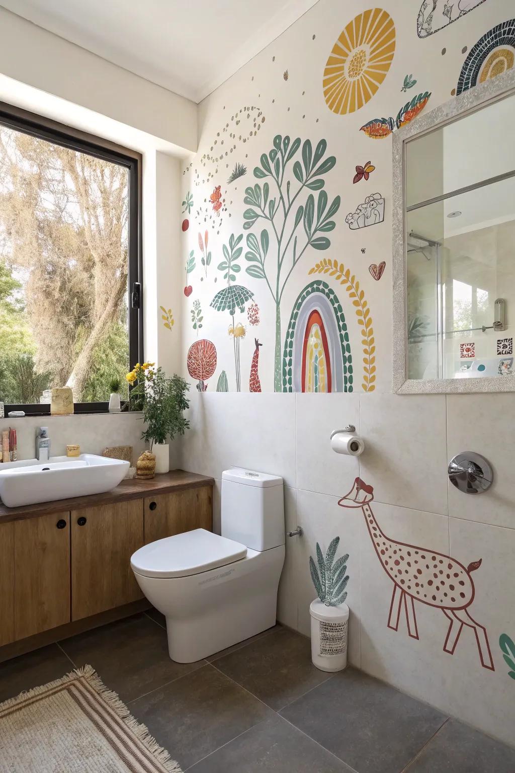 Wall decals offer a creative and flexible way to style your bathroom.