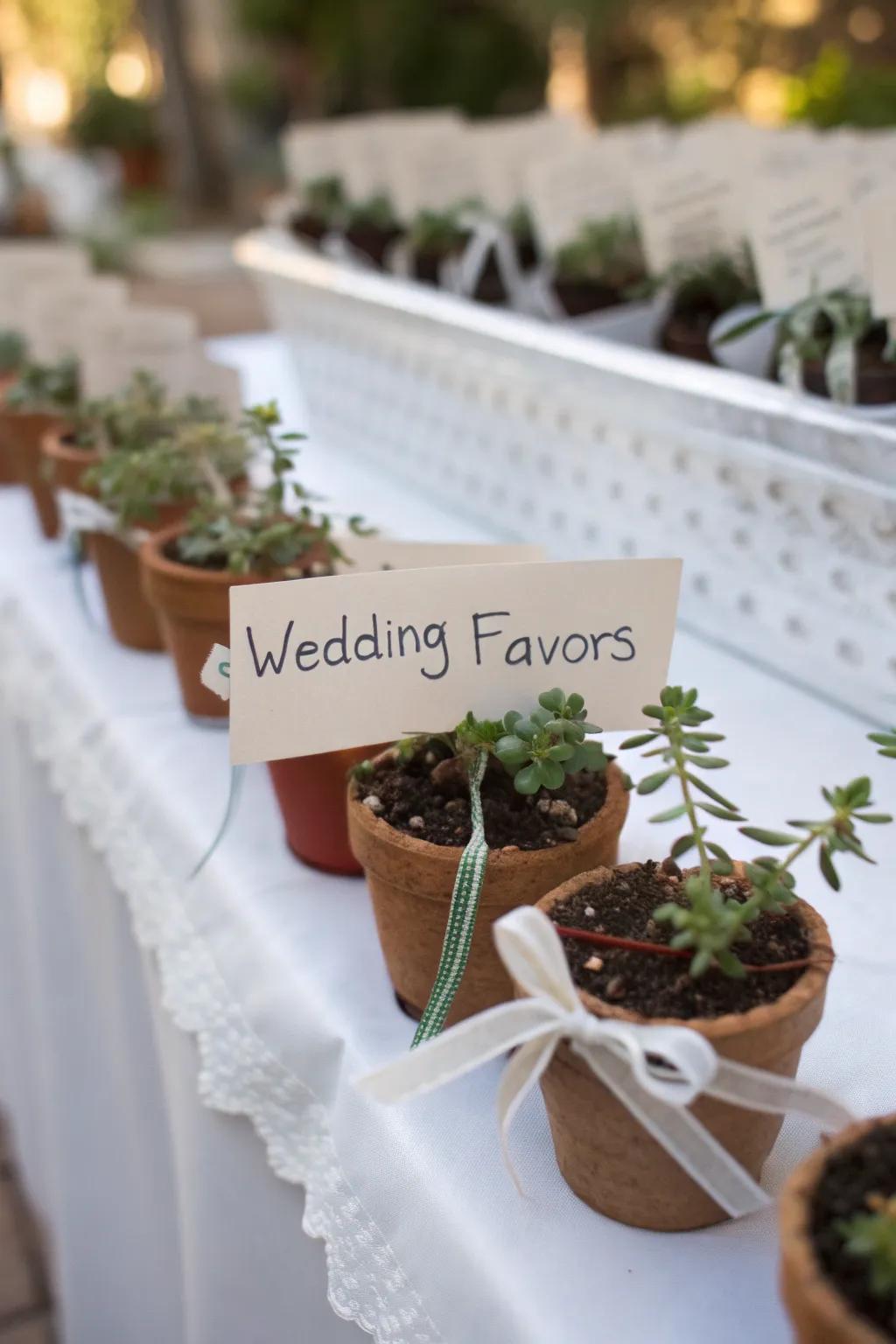 Personalized wedding favors for guests to cherish.