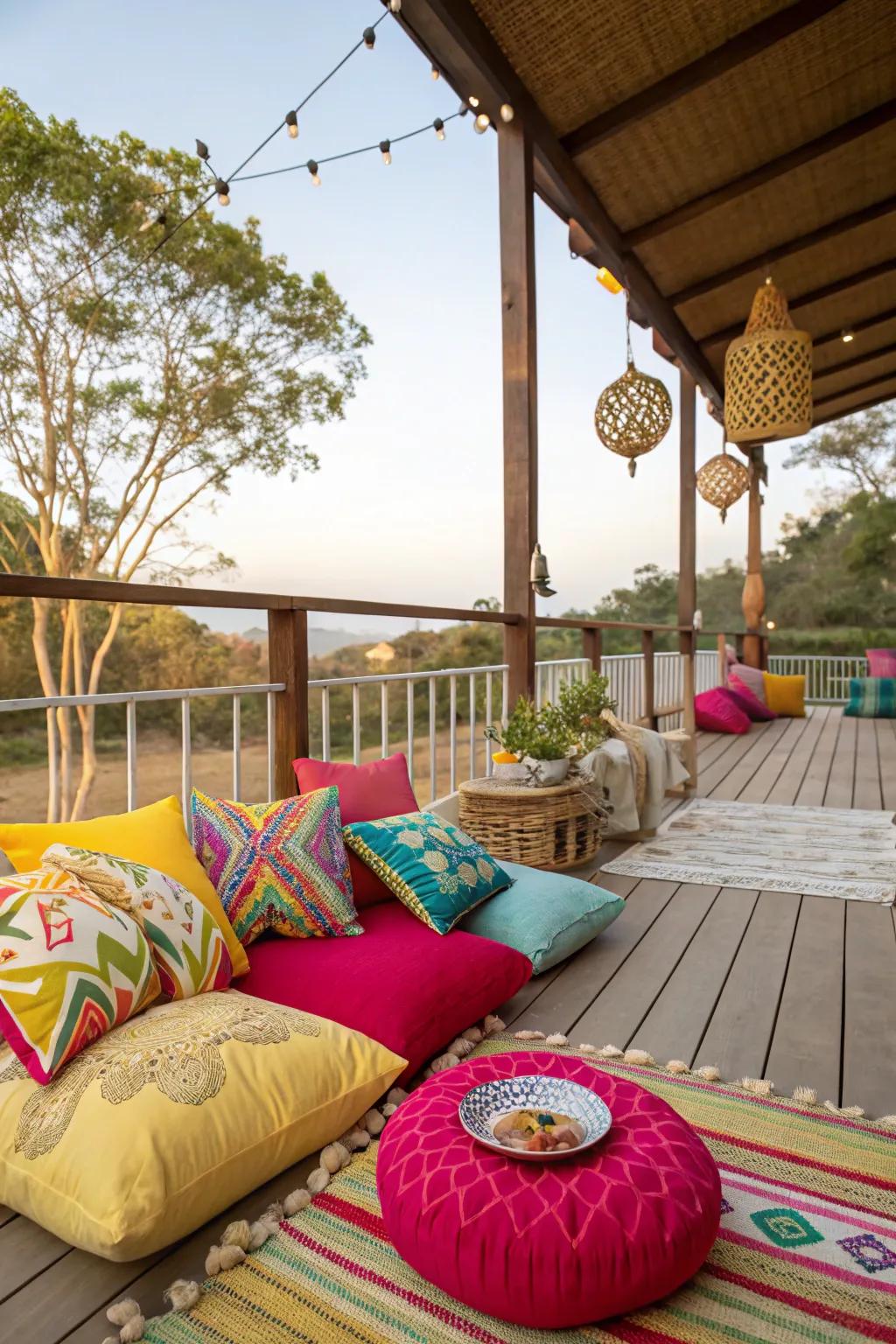 Adding color to your deck with vibrant accessories.