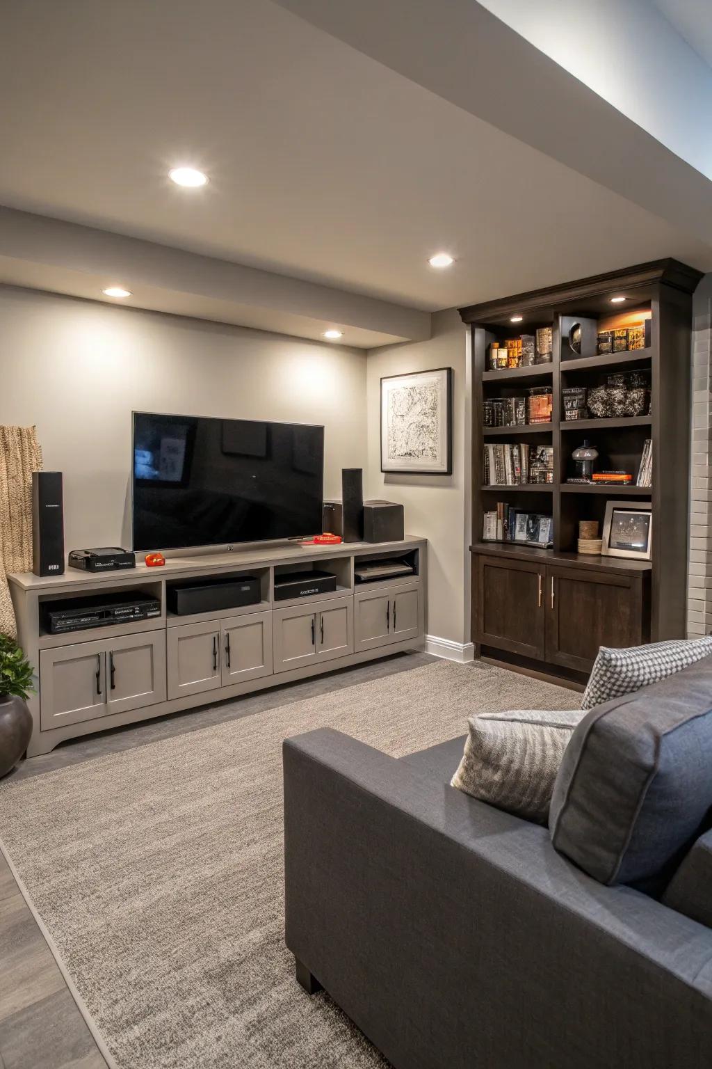 A tech-savvy entertainment zone for modern living.