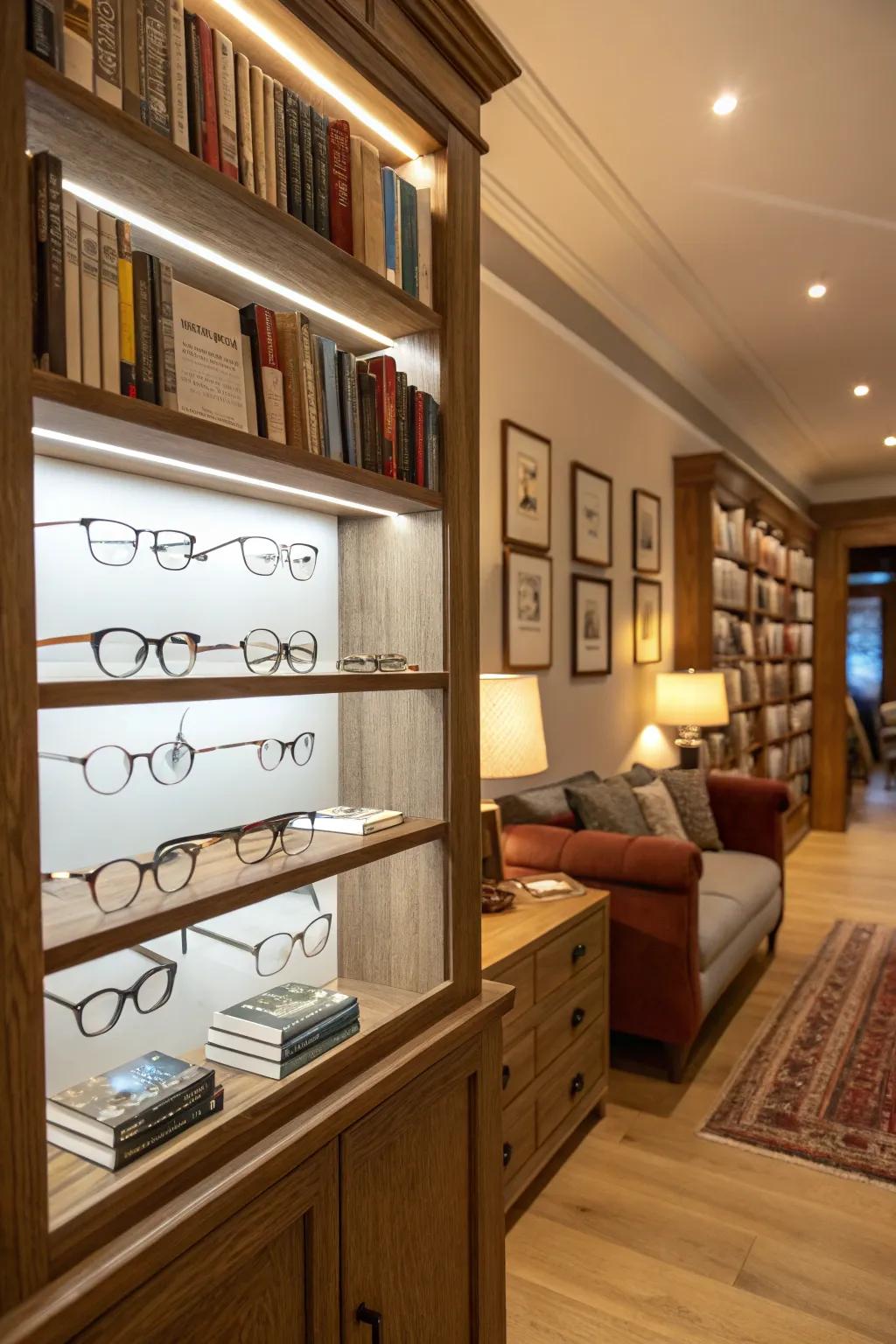 Blend books and glasses for a literary touch.