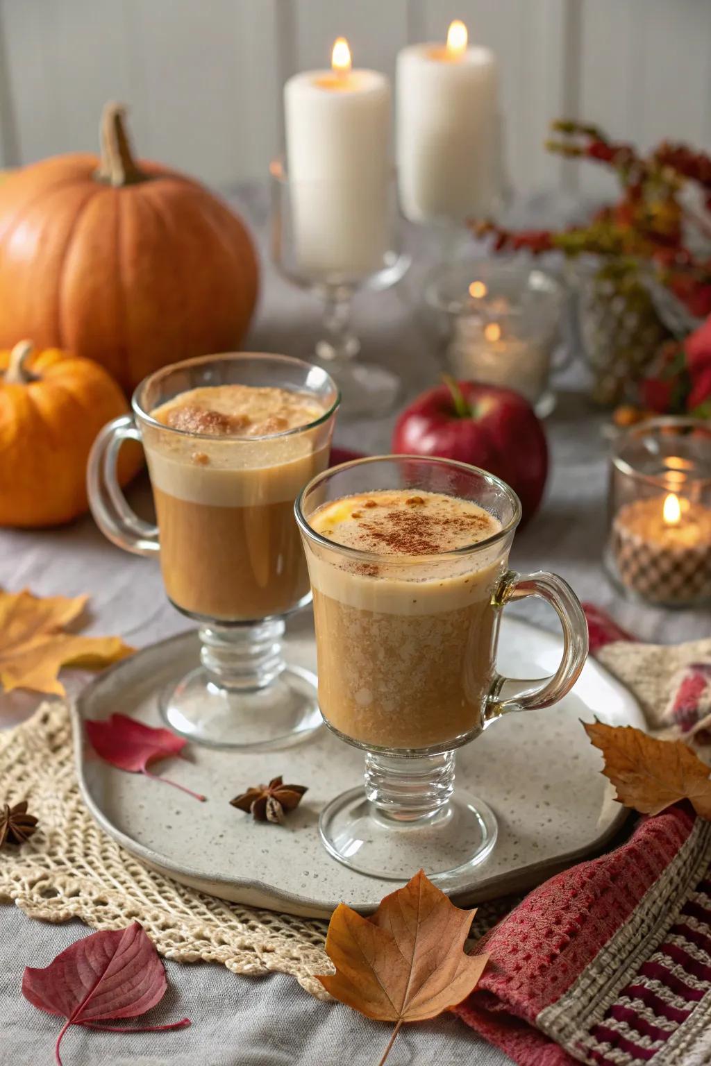 Elegant glass cups perfect for fall.