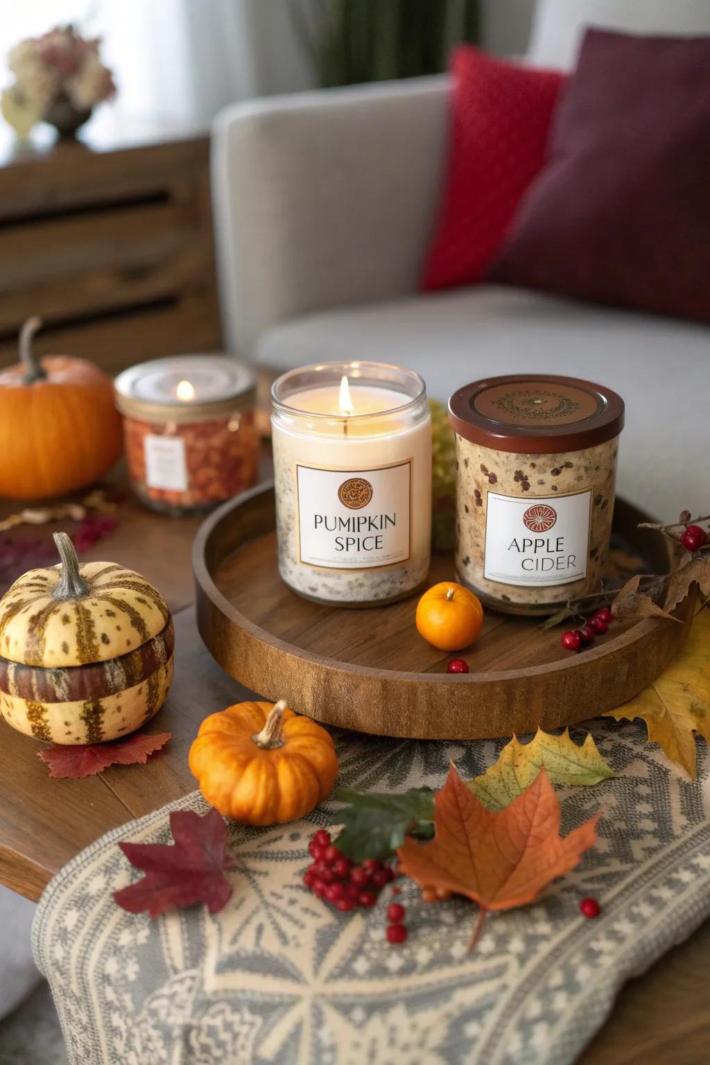 Scented candles fill your home with the warm and inviting aromas of fall.