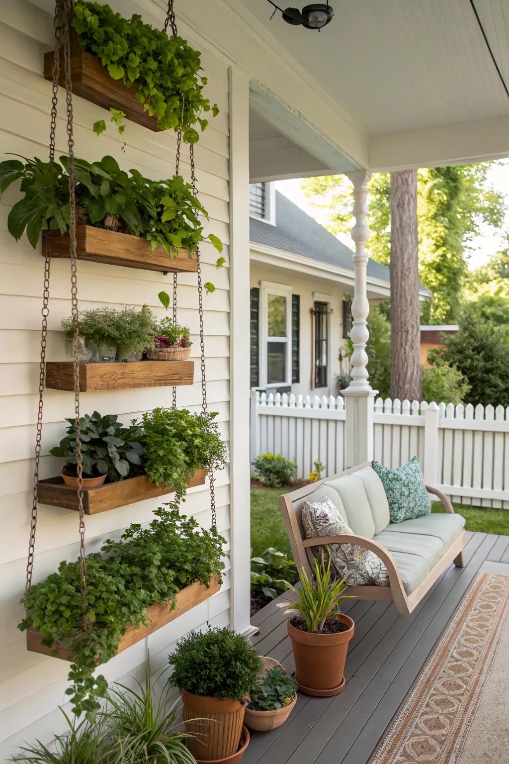 Vertical space maximizes your porch's potential.