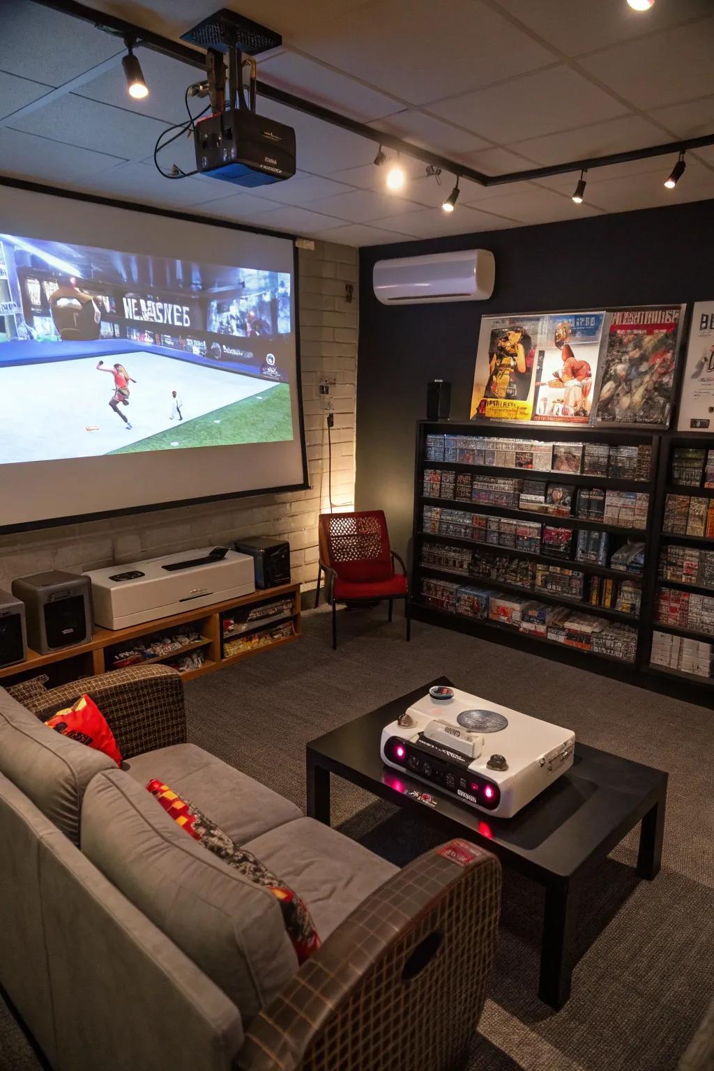 Projectors turn your wall into a gaming theater.