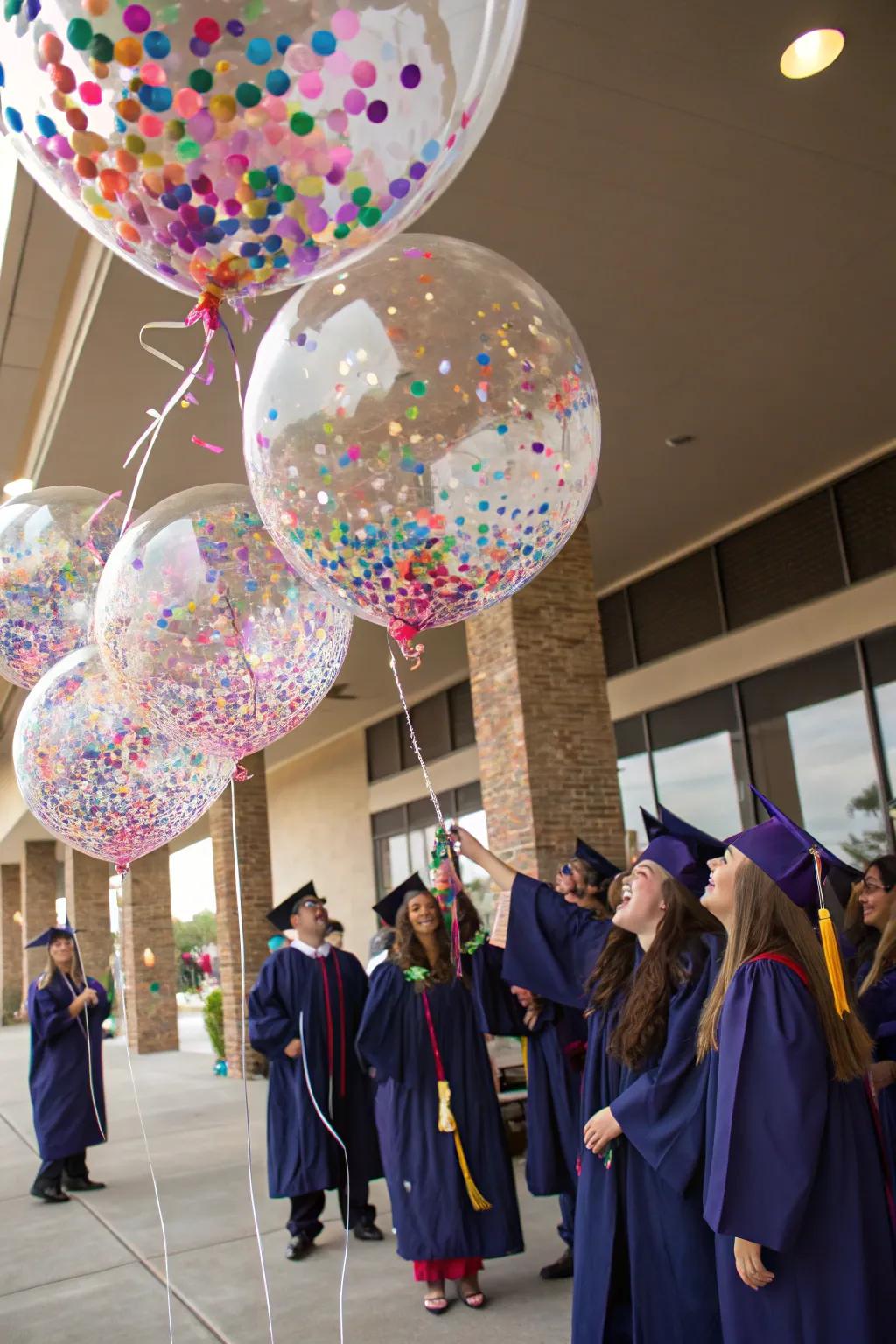 DIY confetti balloons adding a playful touch to the celebration.