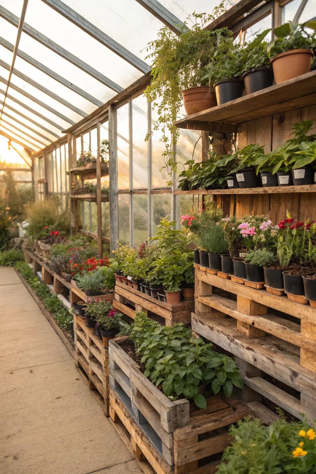 Eco-friendly reclaimed material shelves with unique flair.