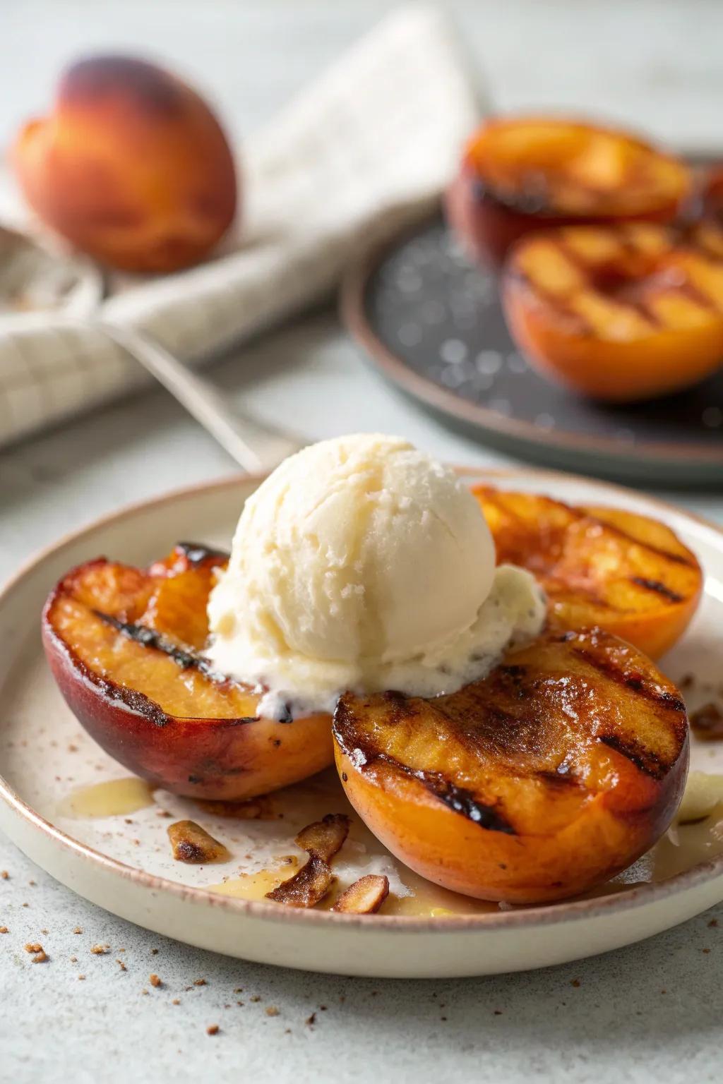 Grilled peaches are a sublime summer dessert.