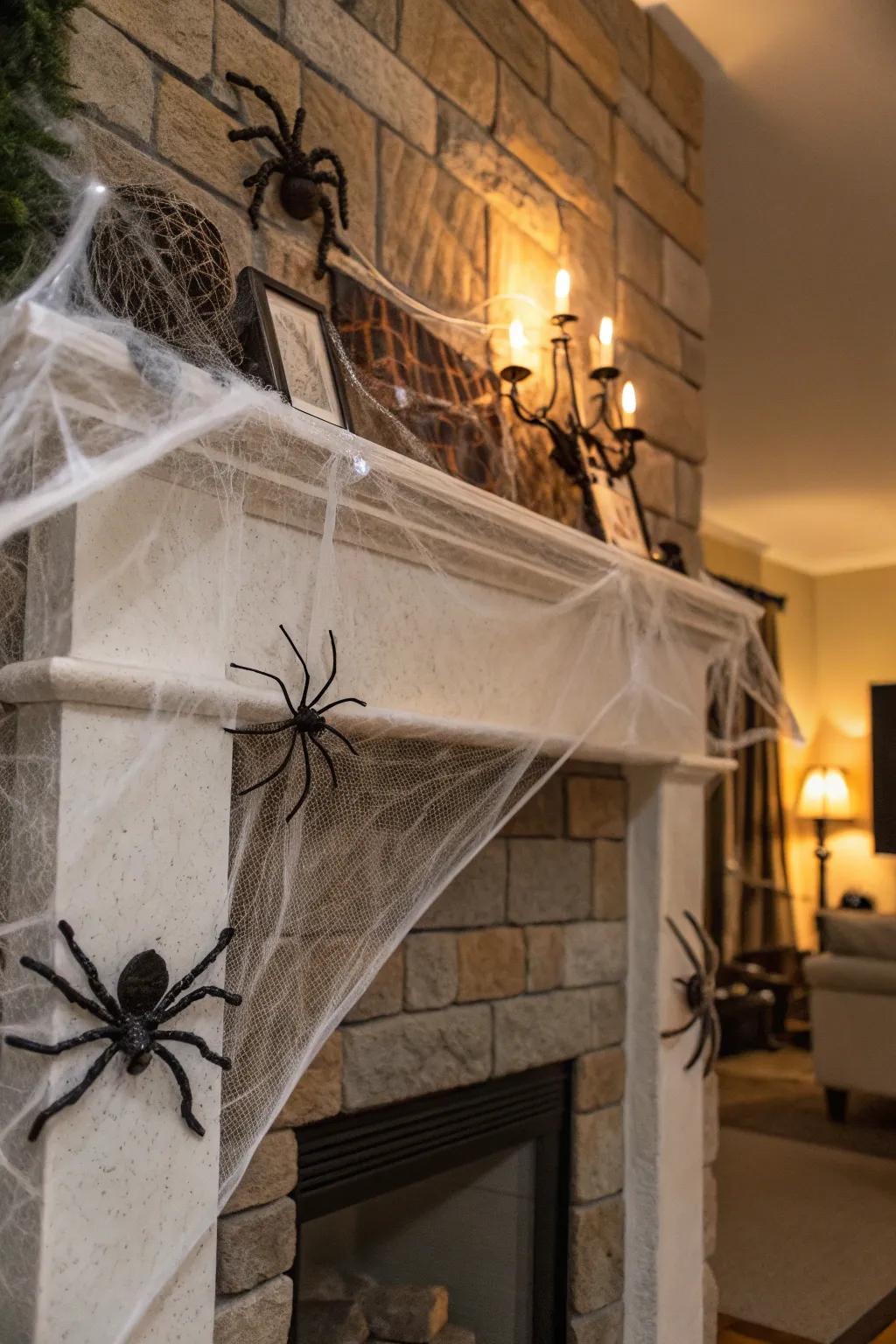 Oversized spiders make a bold, spooky statement.
