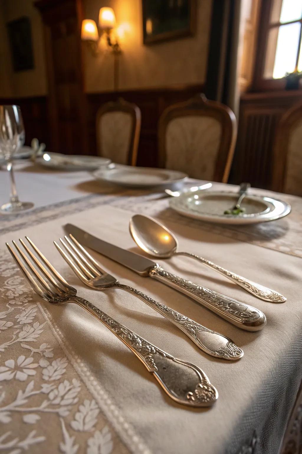 Engraved silverware that adds elegance to every meal.