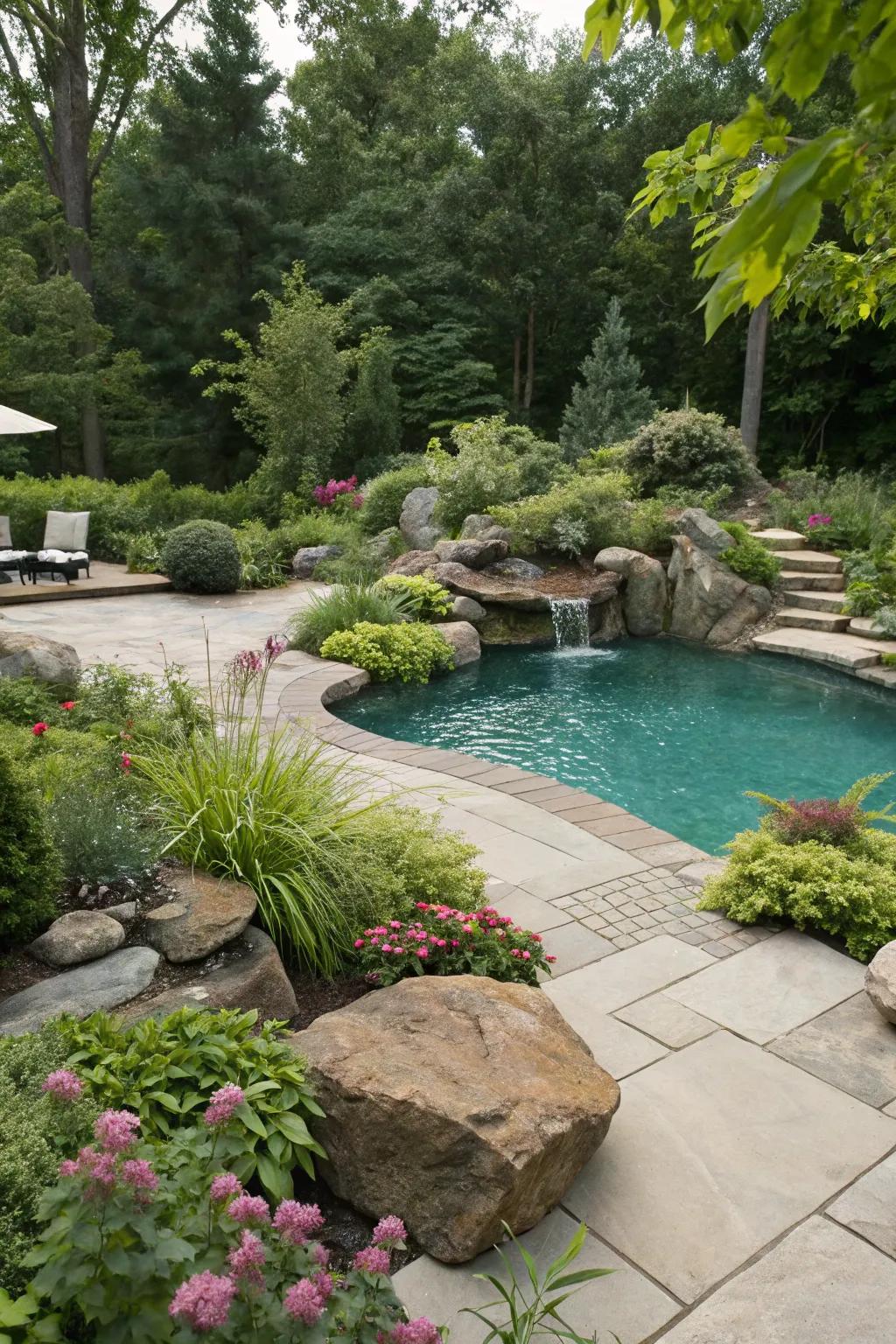 Hidden drainage systems blend effortlessly with natural surroundings.