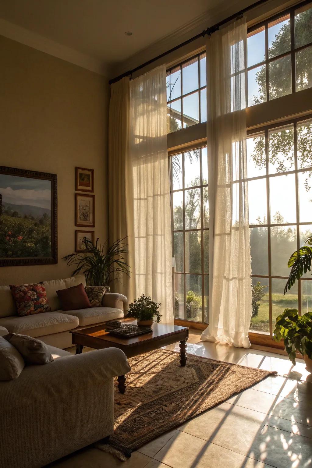 A bright living room that maximizes natural light.