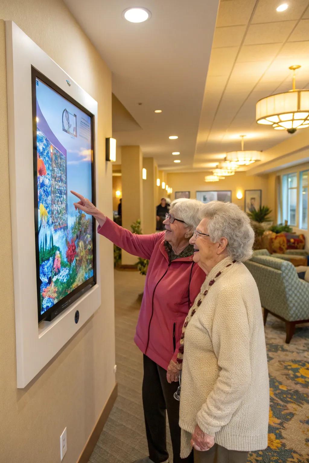 Engaging residents with interactive wall displays.