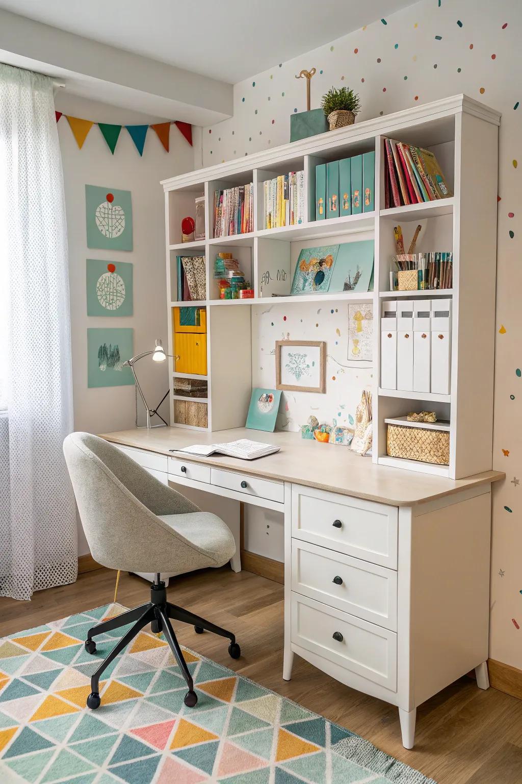 A well-organized study station that fosters concentration and learning.