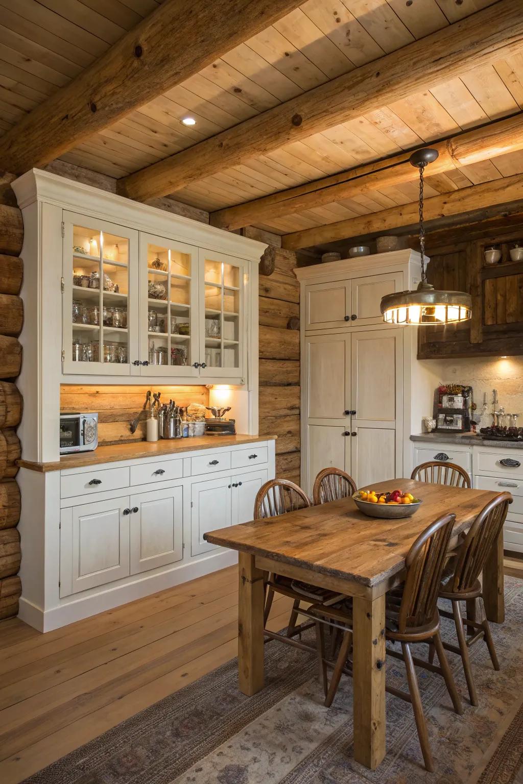 Clever hidden cabinets enhance storage while maintaining a seamless look.