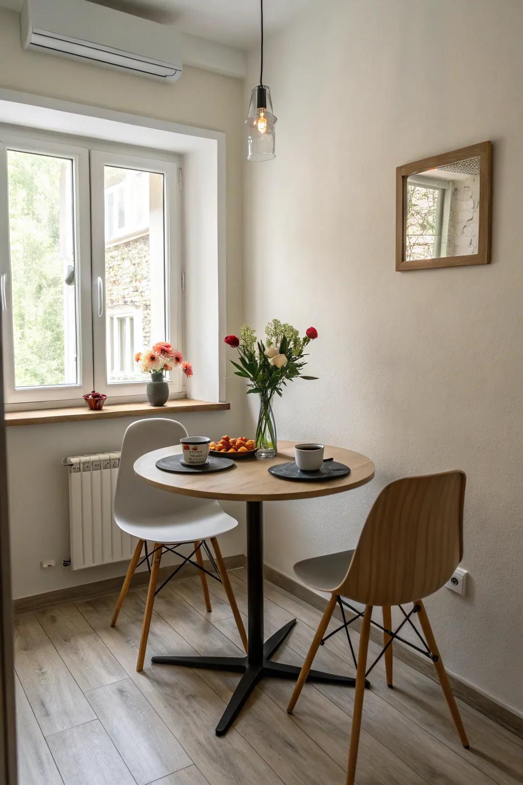 Compact dining sets are perfect for making the most of small spaces.