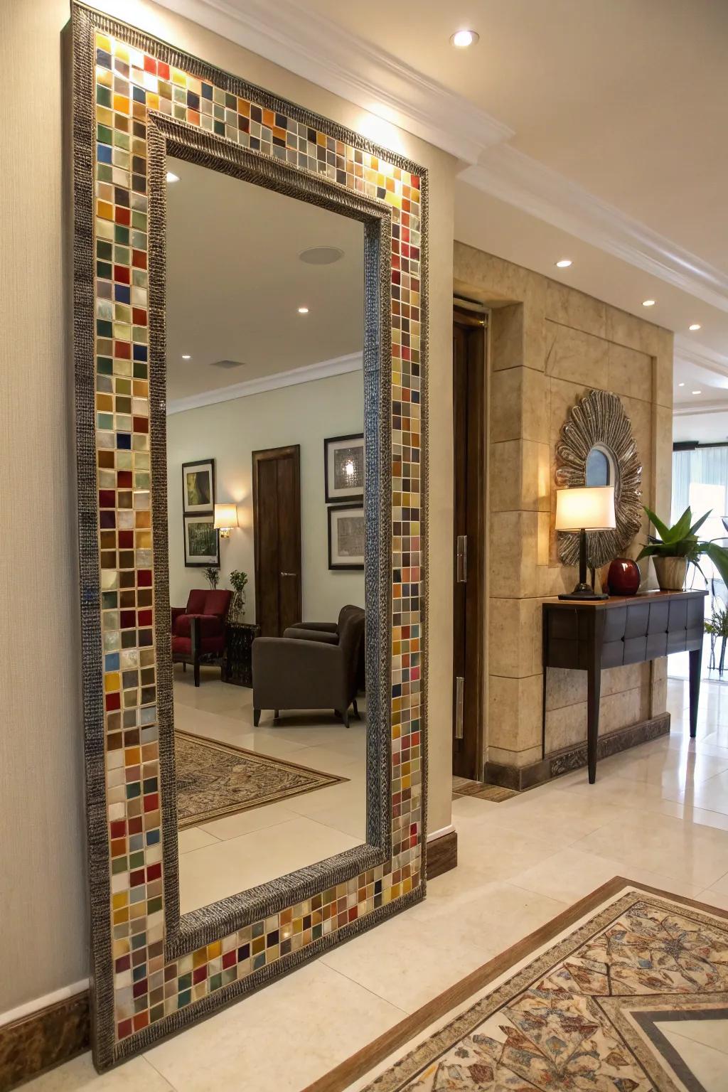 Mosaic designs offer artistic flair.