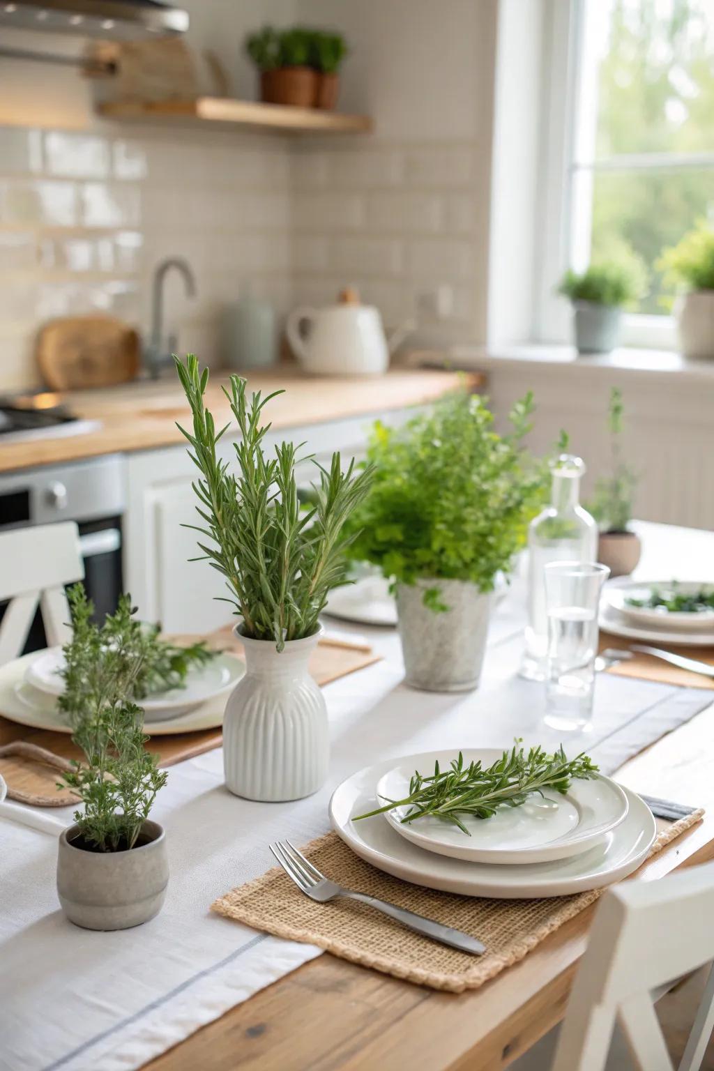 Fresh herbs add a delightful aroma to the table.