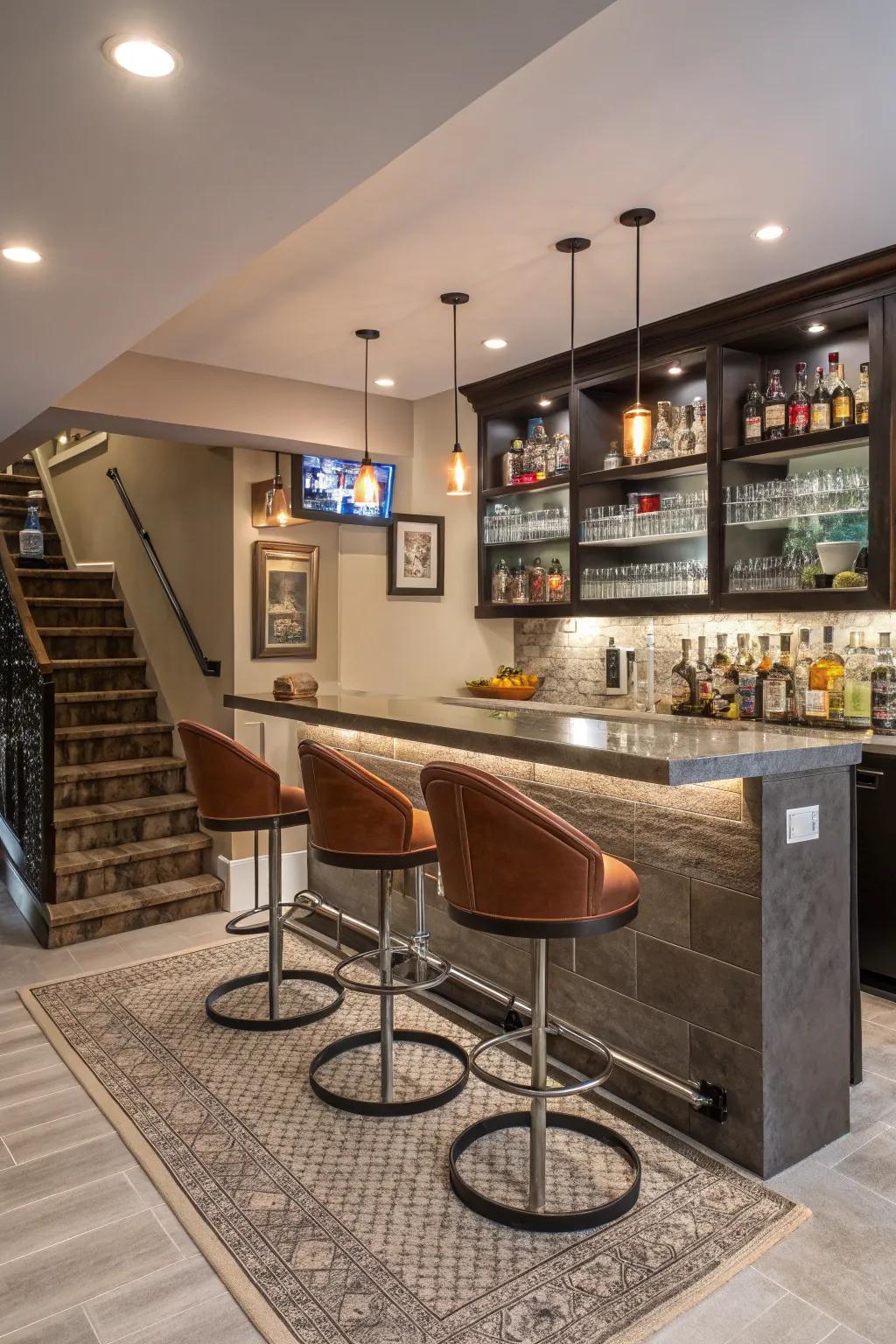 A bar area enhances your entertaining options.